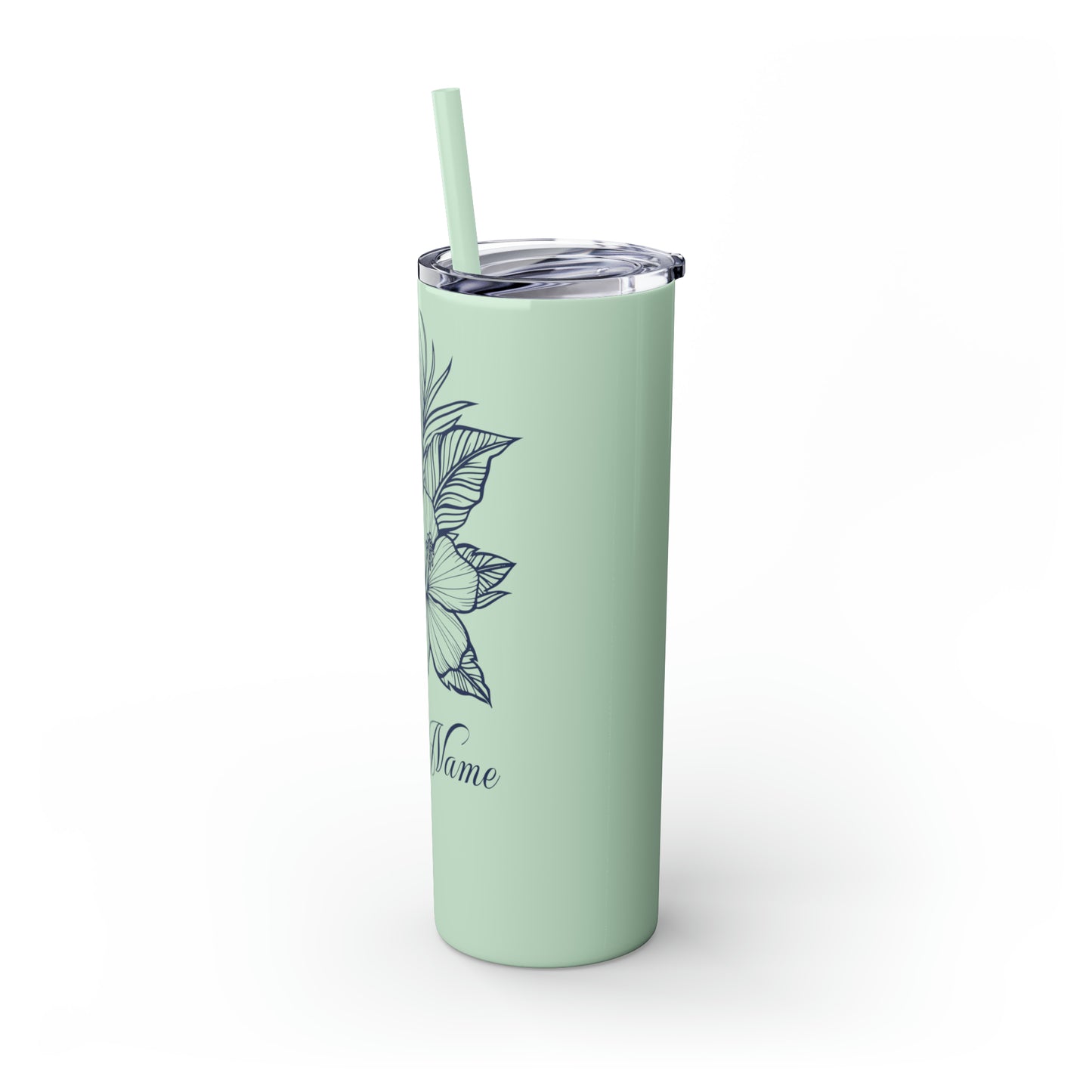 Personalized Hibiscus Line Art 20oz Tumbler