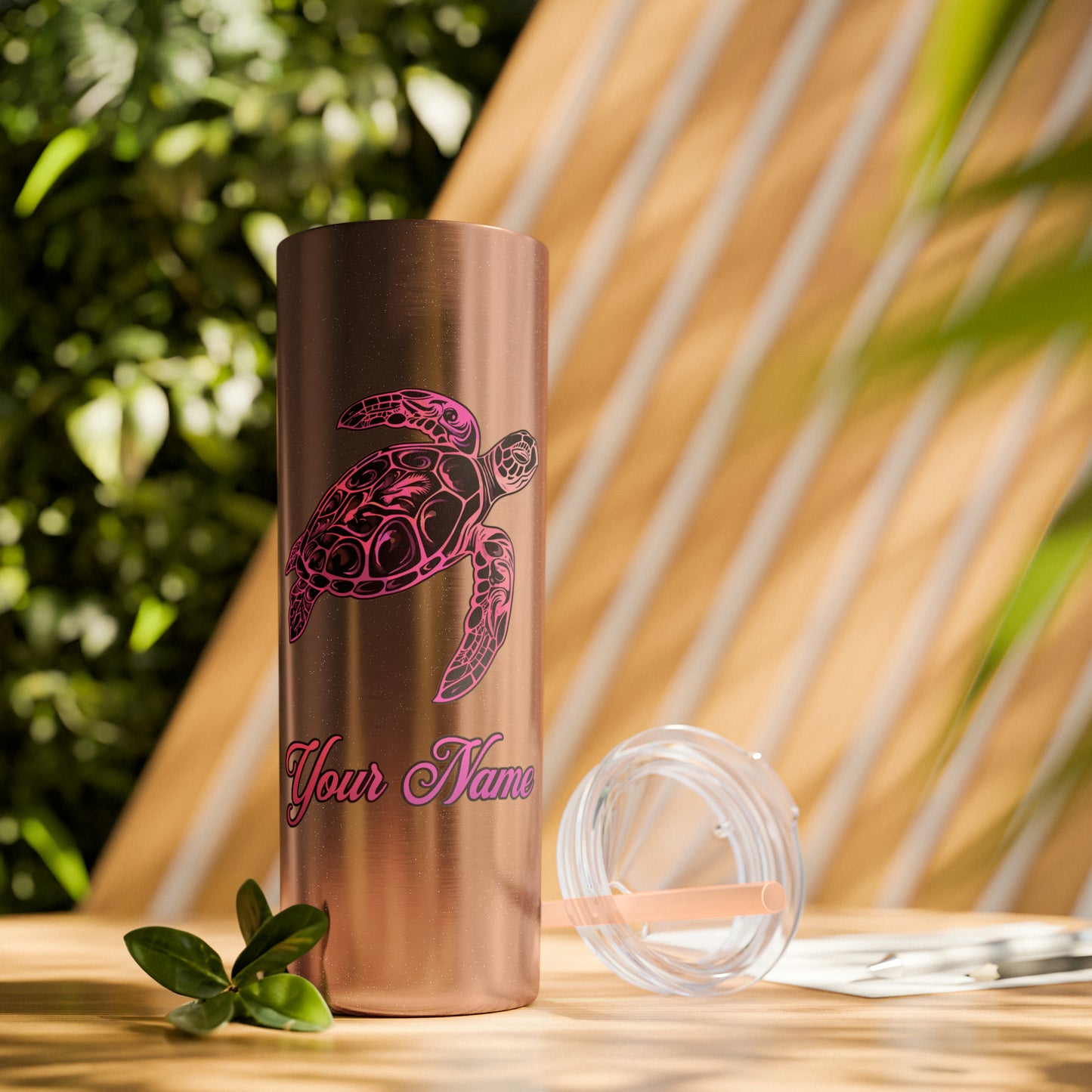 Personalized Pink and Purple Honu 20oz Tumbler