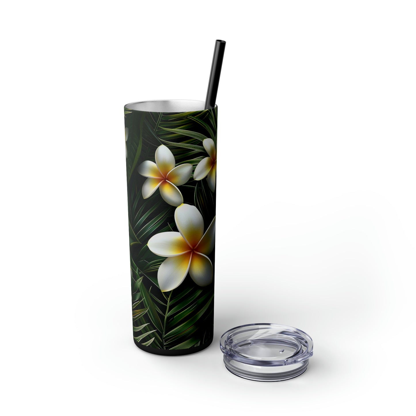 Plumeria and Palm Leaves 20oz Tumbler