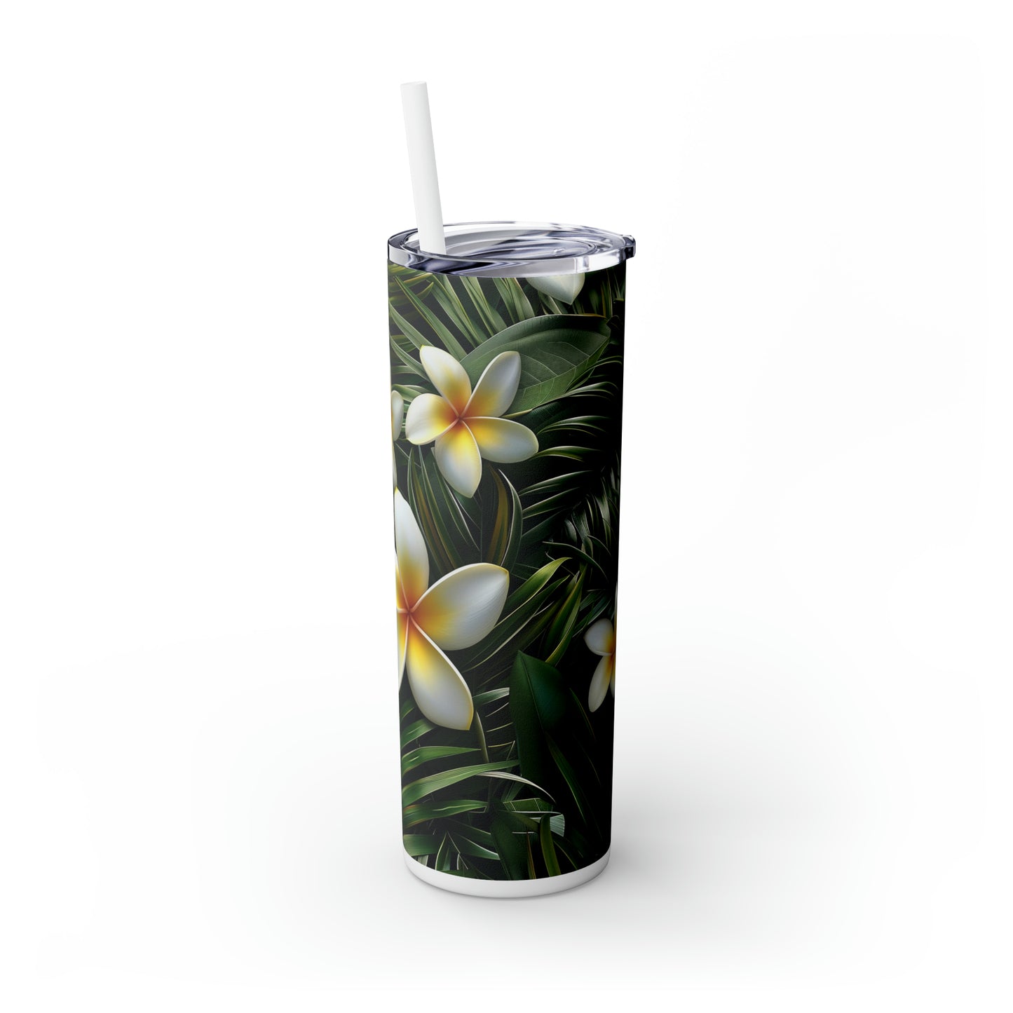 Plumeria and Palm Leaves 20oz Tumbler