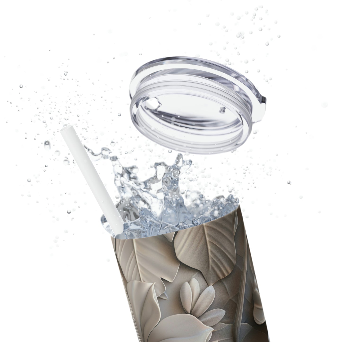Personalized Neutral Tone 3D Plumeria 20oz Tumbler