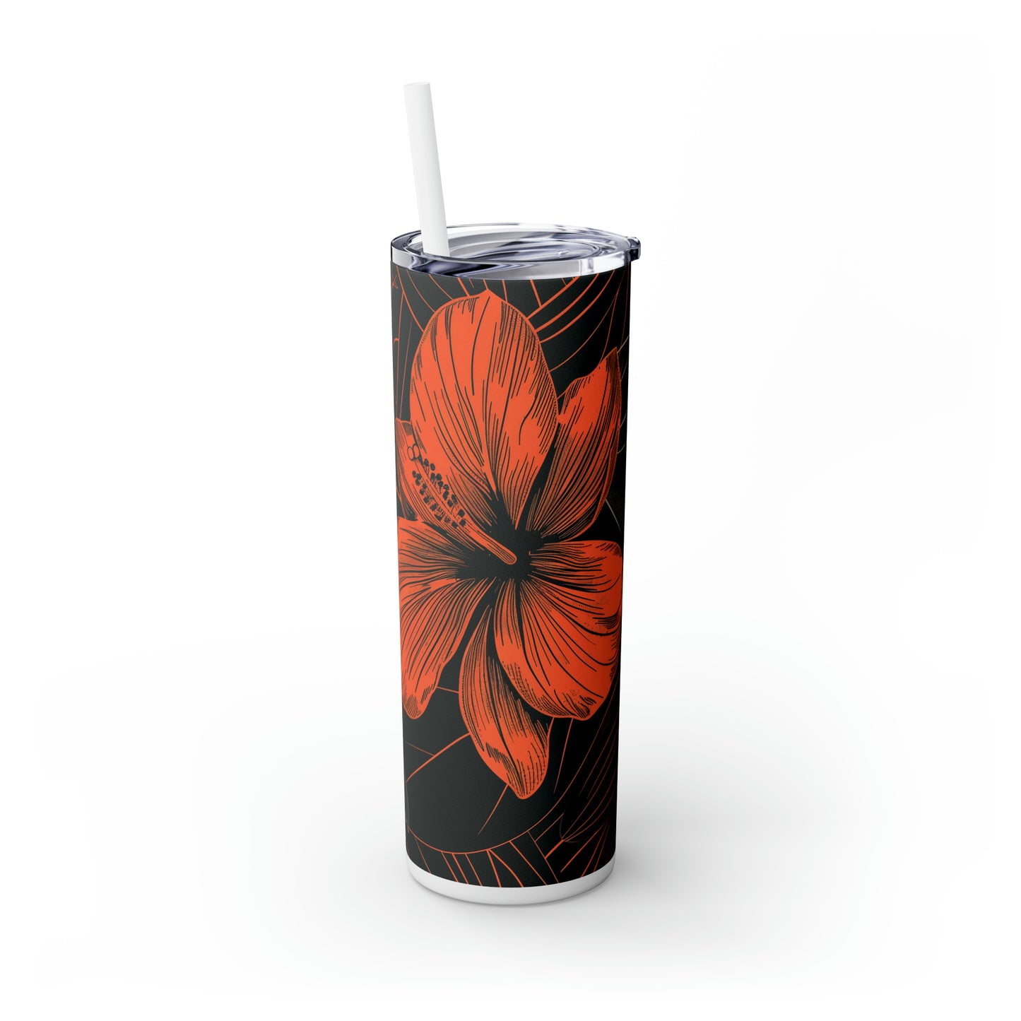 Red Hibiscus Line Art 20oz Tumbler
