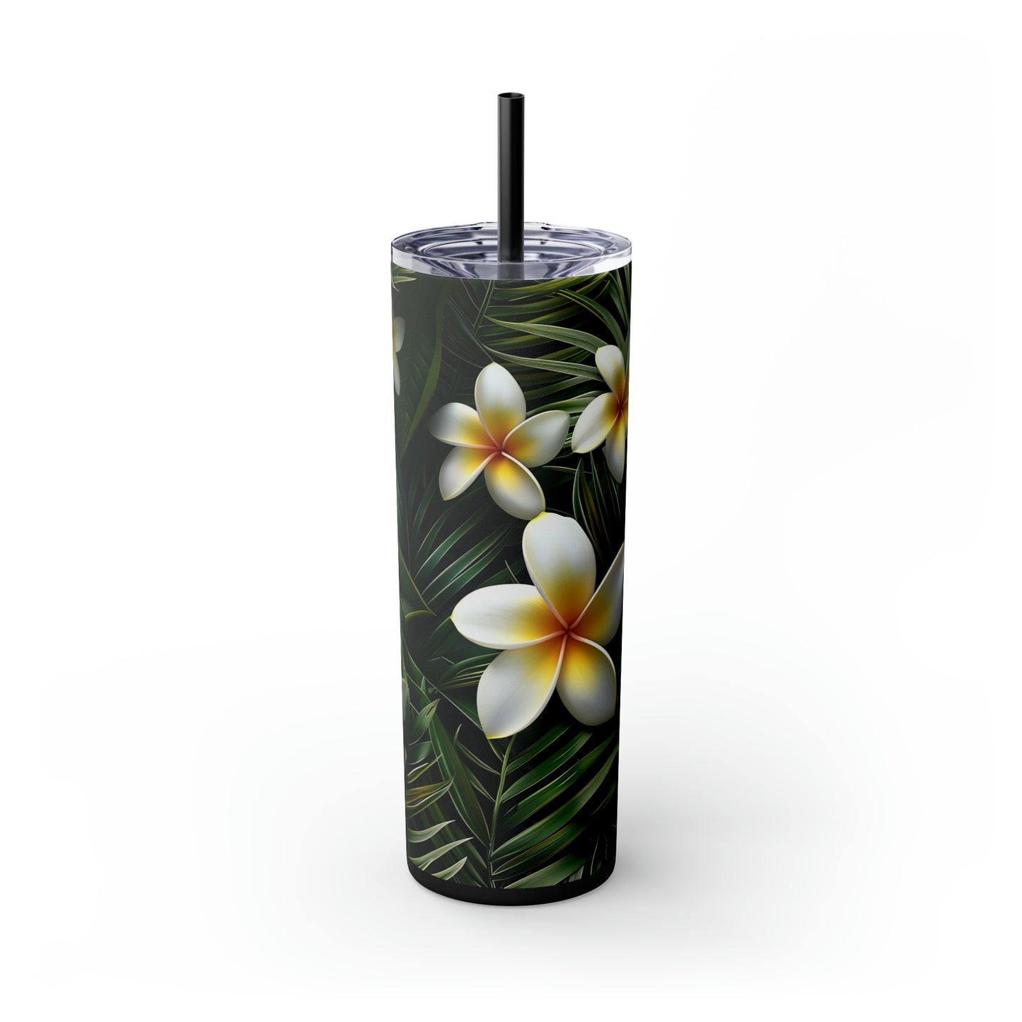Plumeria and Palm Leaves 20oz Tumbler