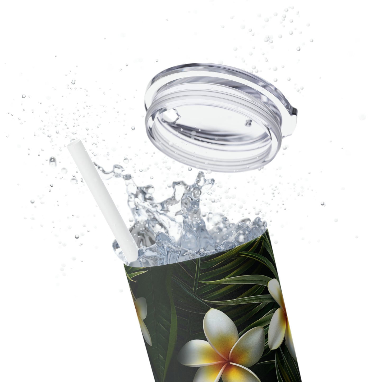 Plumeria and Palm Leaves 20oz Tumbler