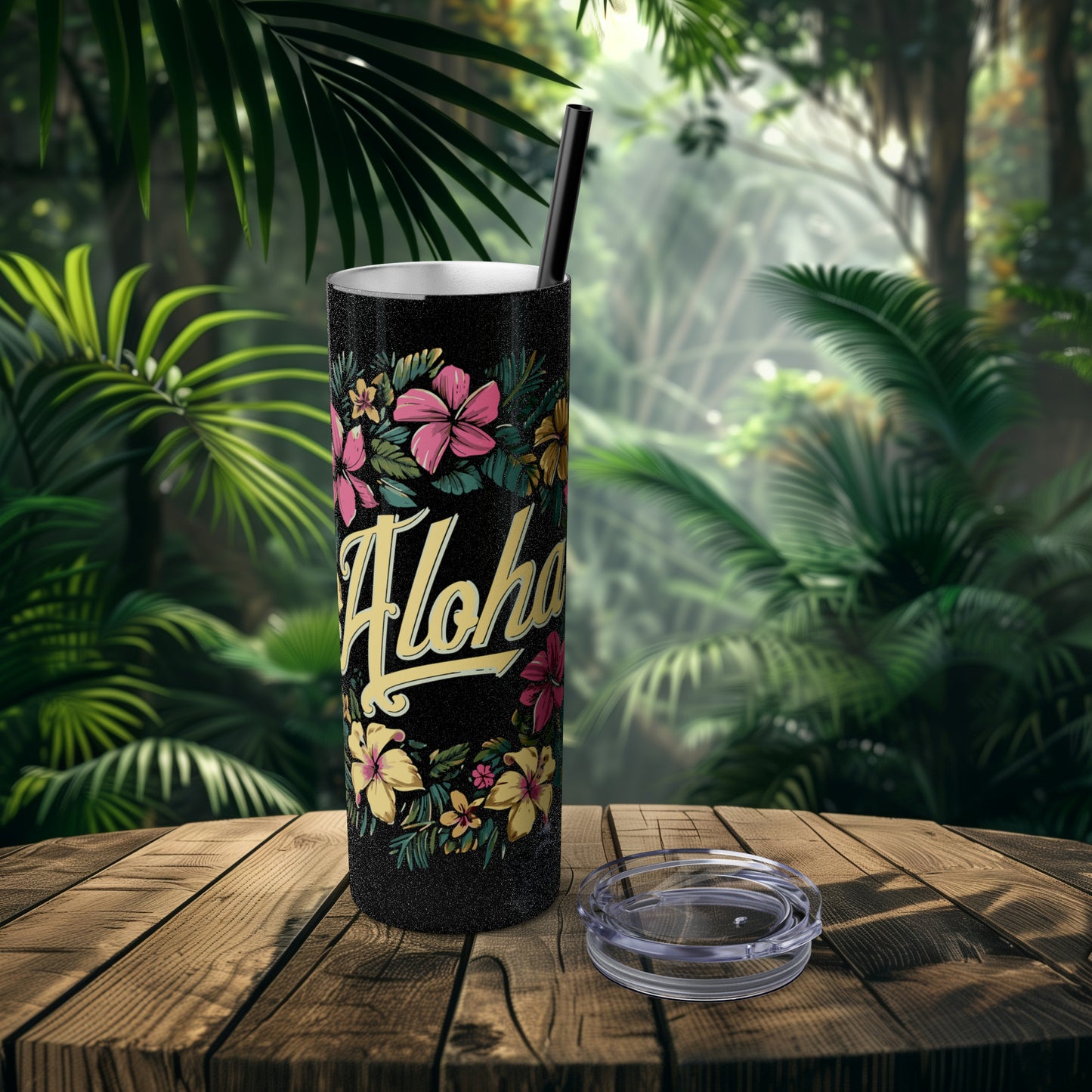 Aloha Tropical Floral 20oz Skinny Tumbler