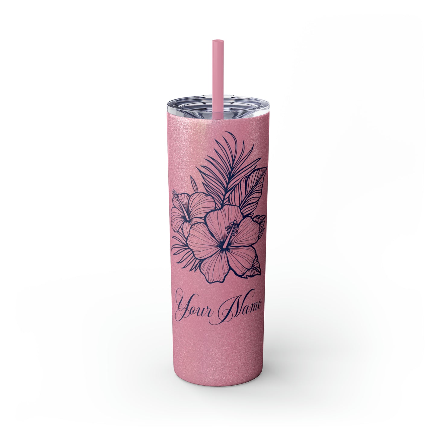 Personalized Hibiscus Line Art 20oz Tumbler