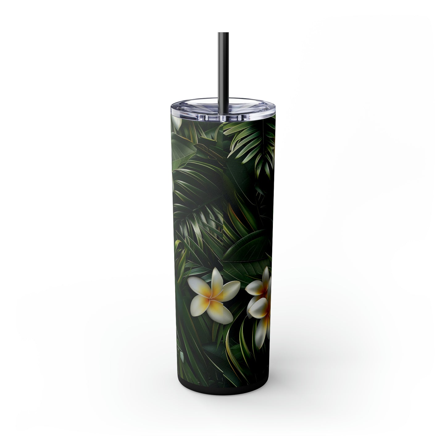 Plumeria and Palm Leaves 20oz Tumbler