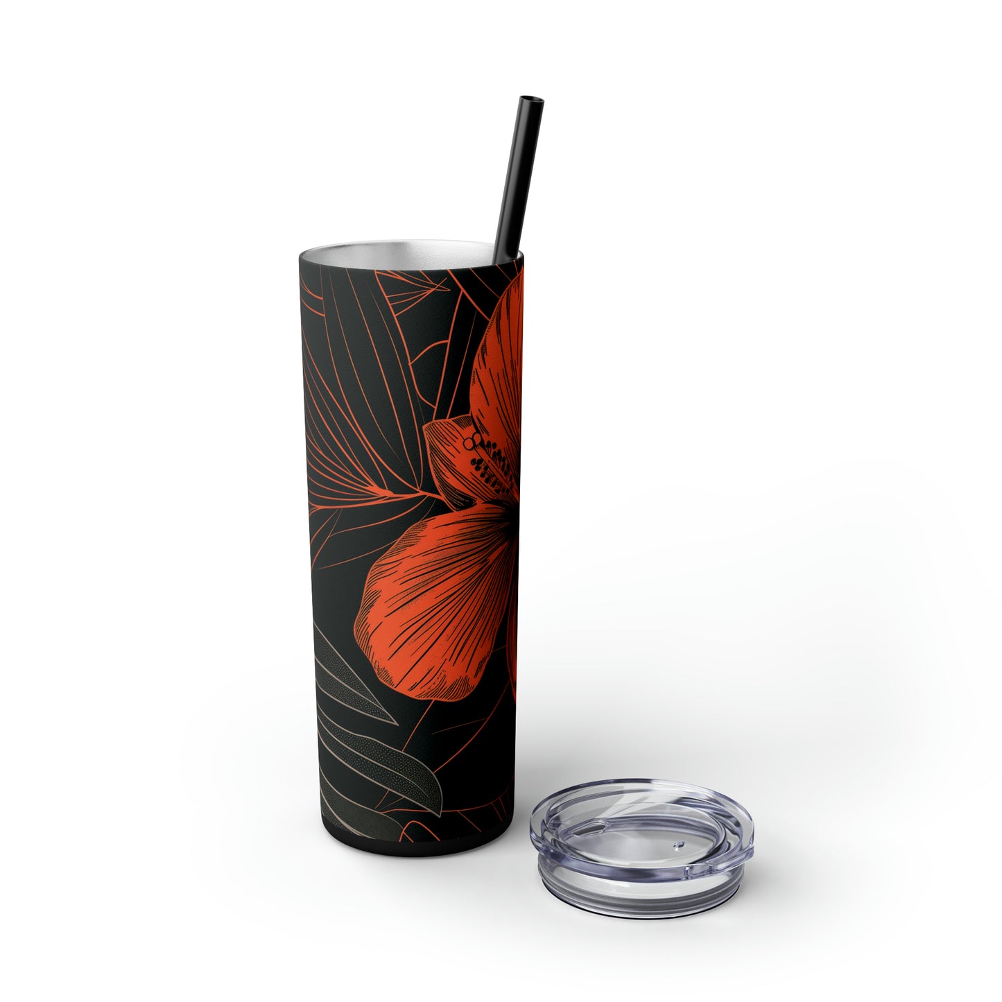 Red Hibiscus Line Art 20oz Tumbler