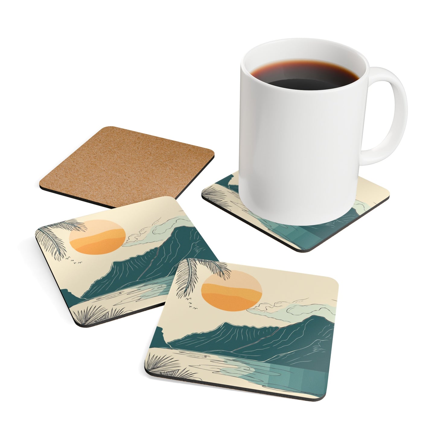 Na Pali Coast of Hawaii Coaster Set
