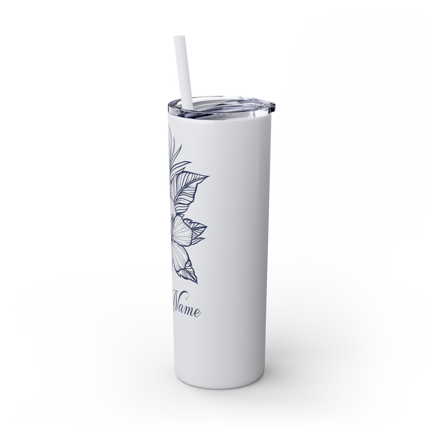 Personalized Hibiscus Line Art 20oz Tumbler