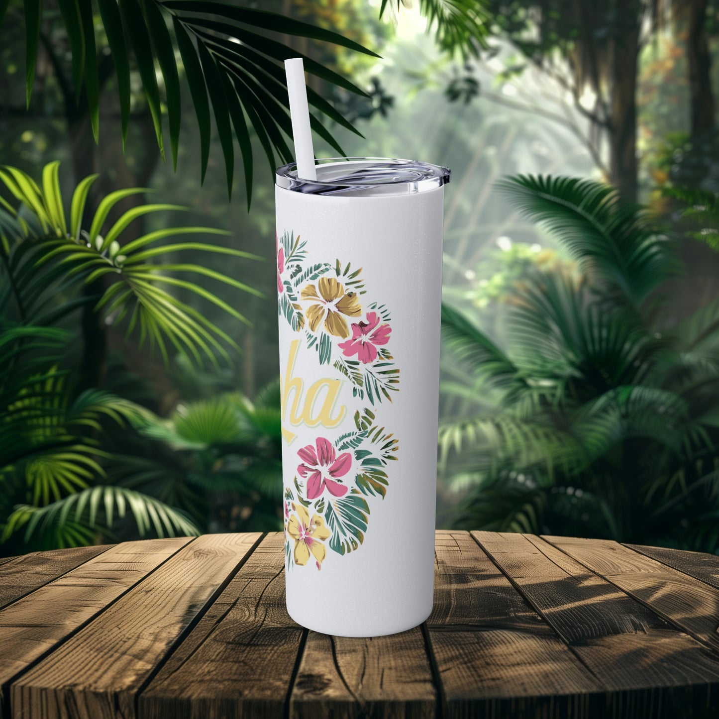 Aloha Tropical Floral 20oz Skinny Tumbler
