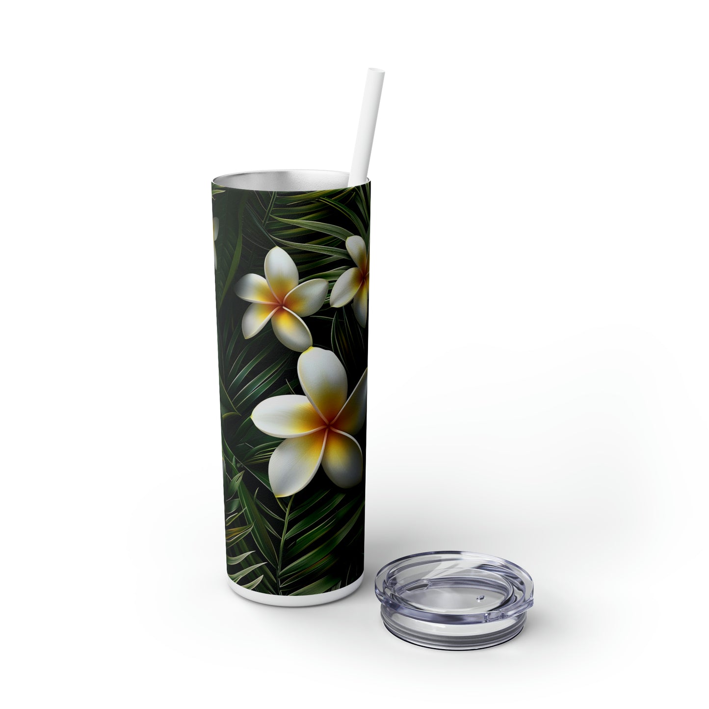Plumeria and Palm Leaves 20oz Tumbler