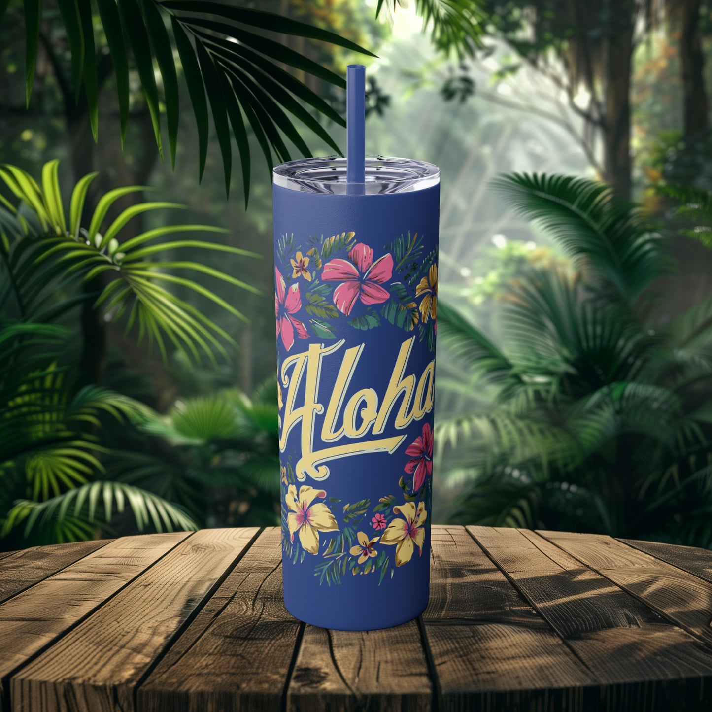 Aloha Tropical Floral 20oz Skinny Tumbler