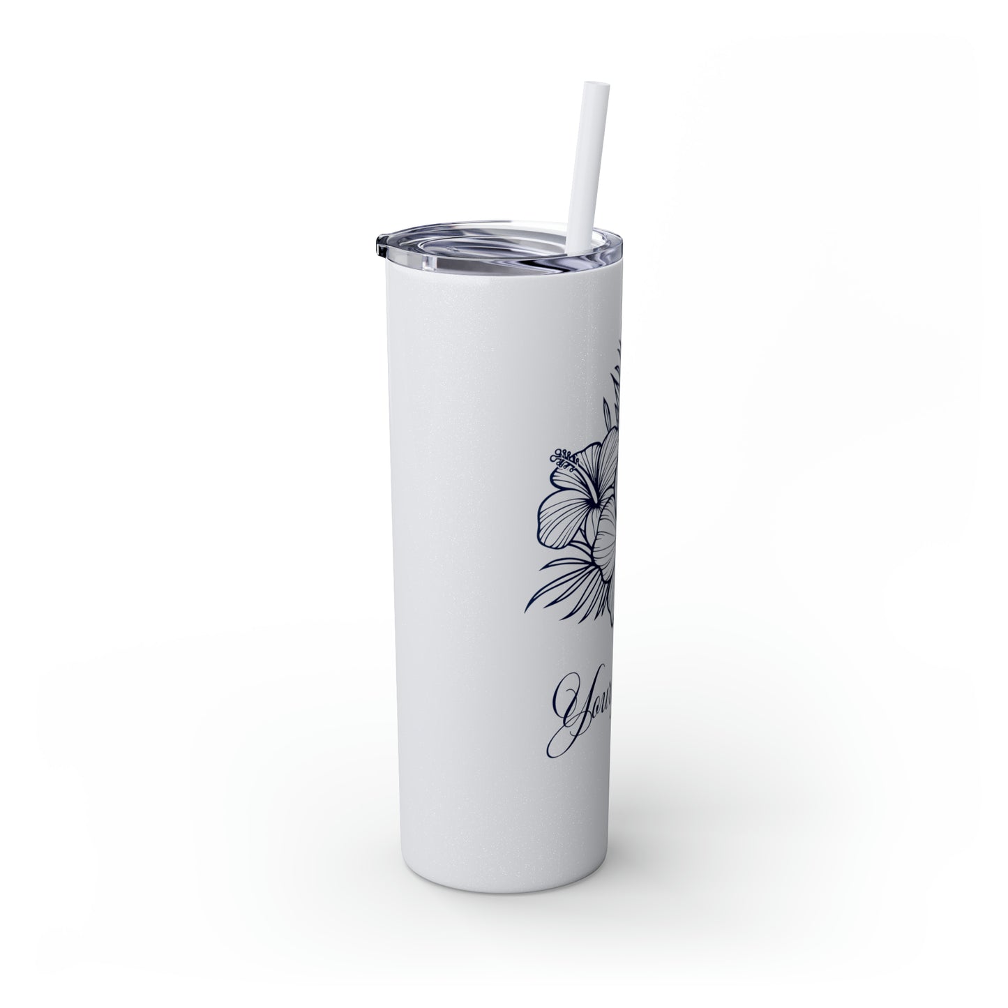 Personalized Hibiscus Line Art 20oz Tumbler