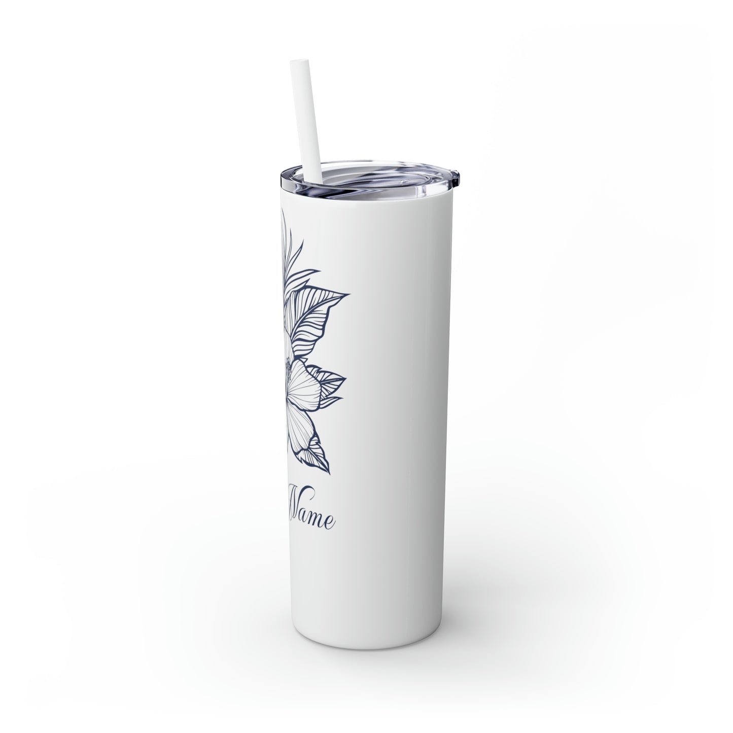 Personalized Hibiscus Line Art 20oz Tumbler
