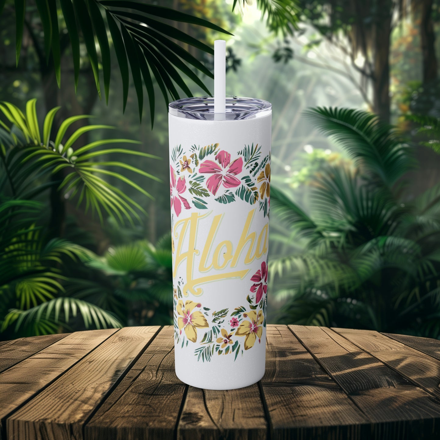 Aloha Tropical Floral 20oz Skinny Tumbler