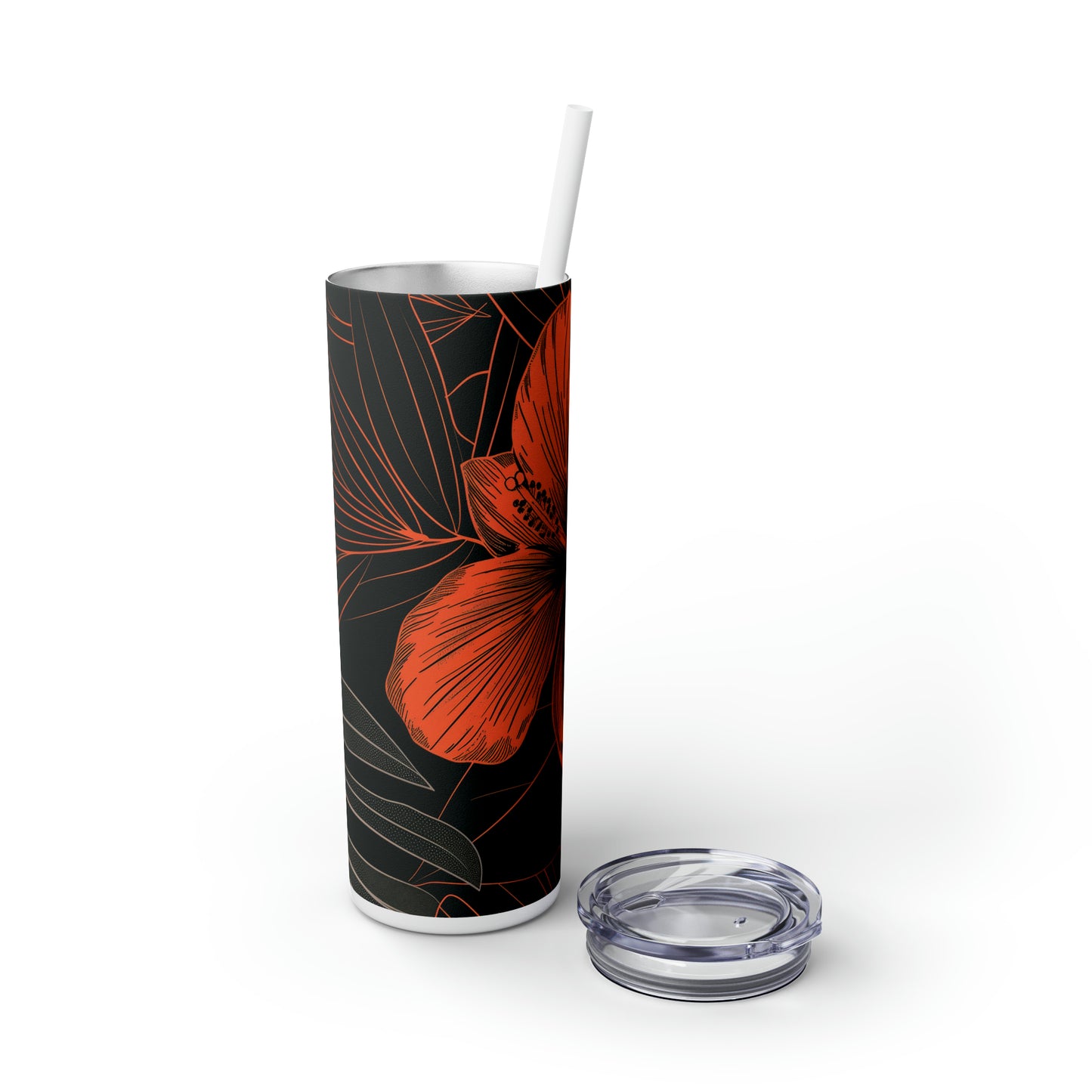 Red Hibiscus Line Art 20oz Tumbler