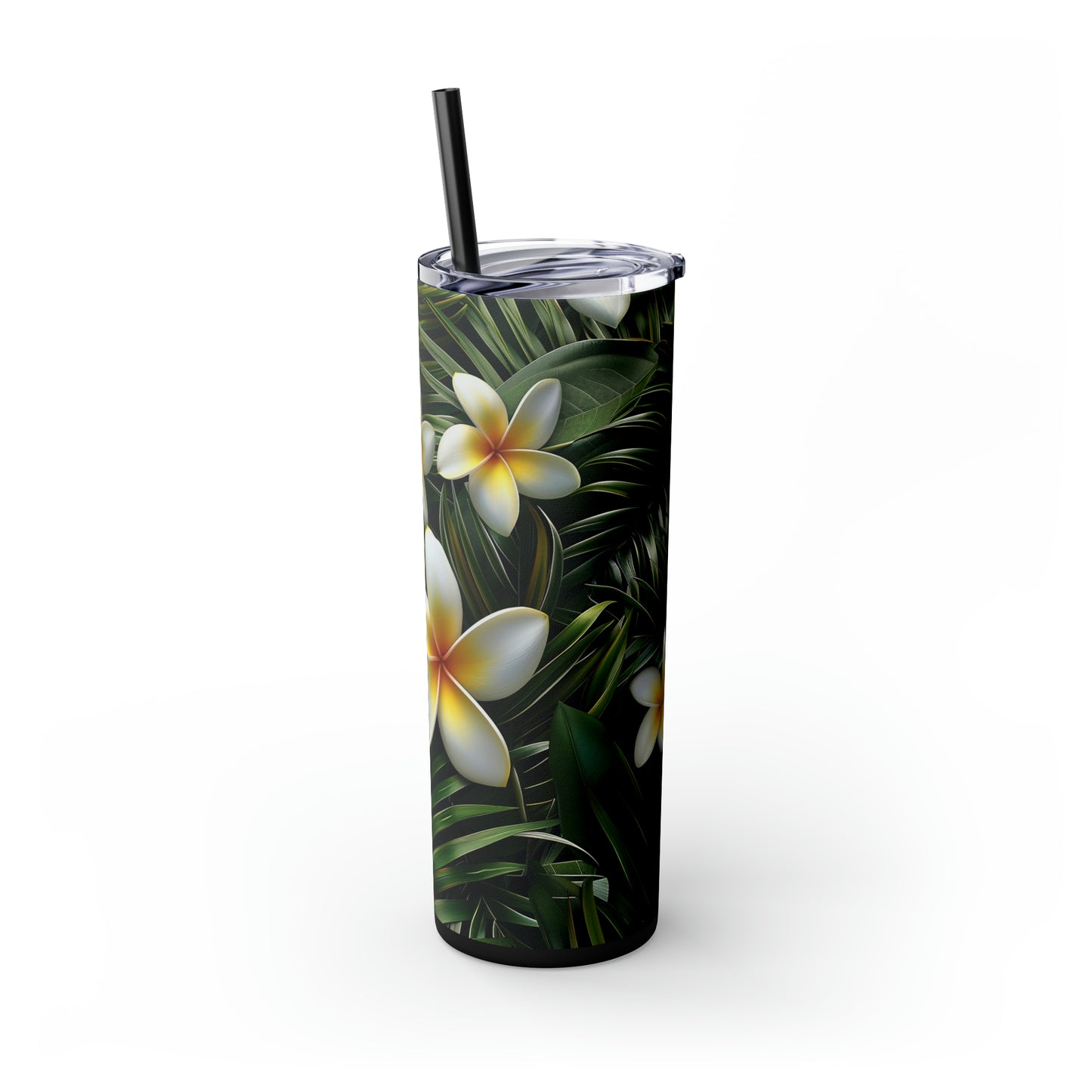 Plumeria and Palm Leaves 20oz Tumbler