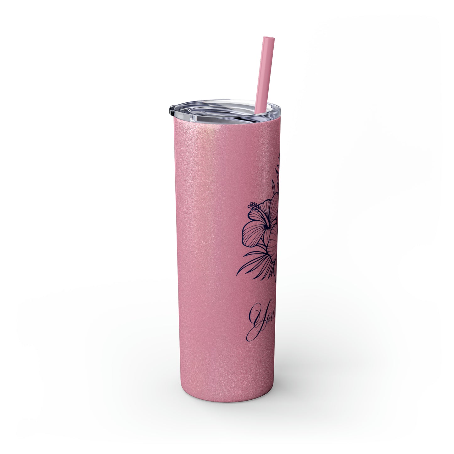 Personalized Hibiscus Line Art 20oz Tumbler
