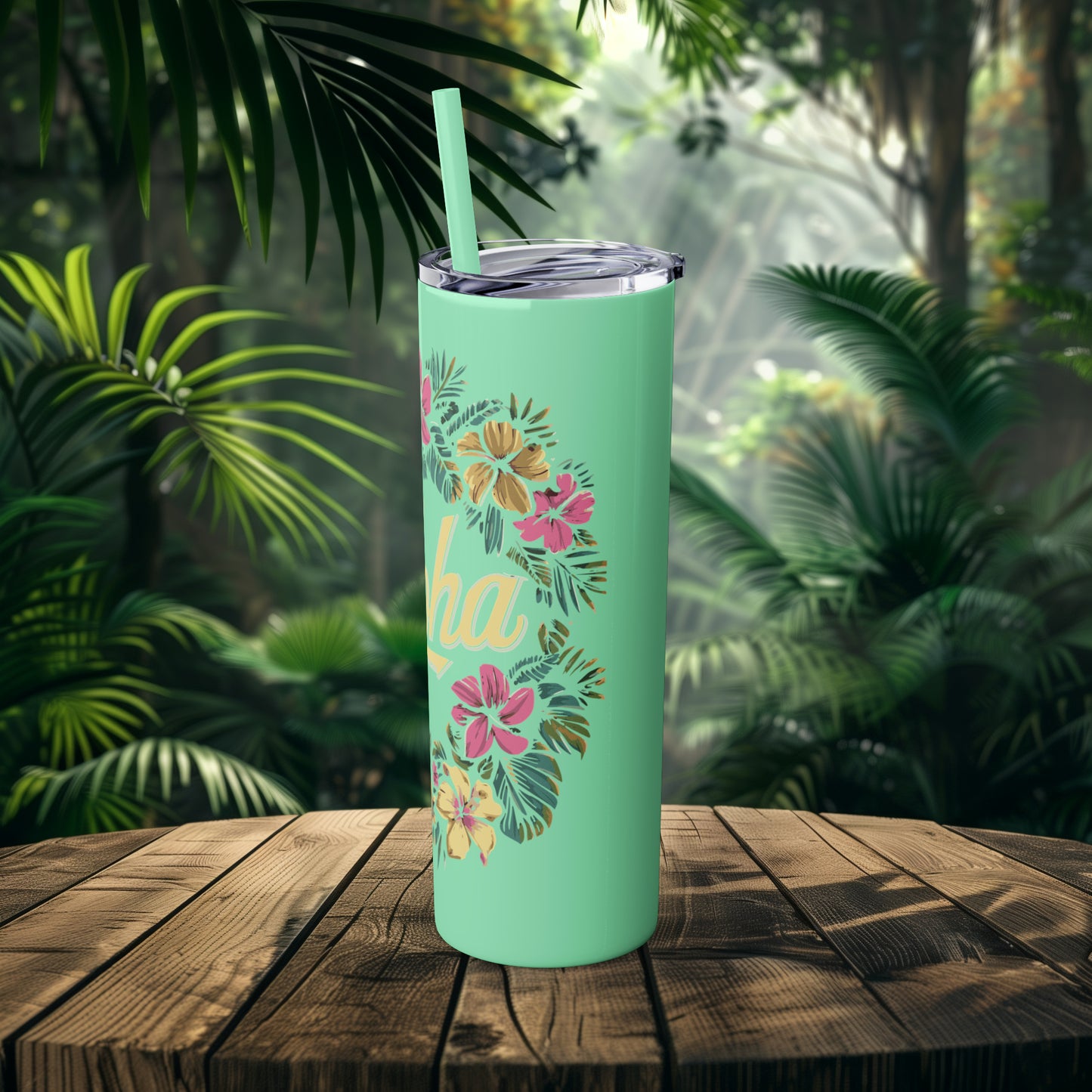 Aloha Tropical Floral 20oz Skinny Tumbler