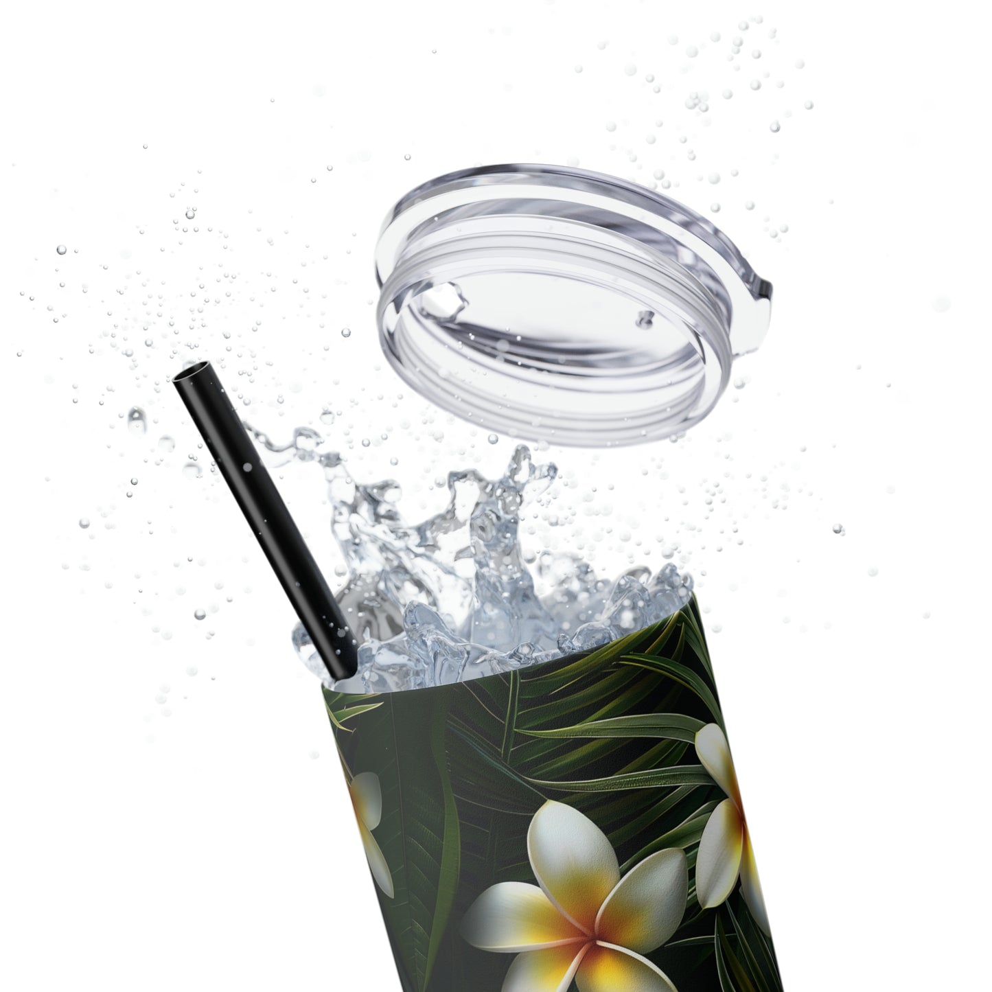 Plumeria and Palm Leaves 20oz Tumbler