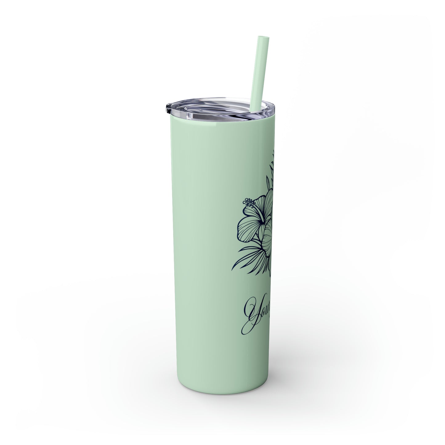 Personalized Hibiscus Line Art 20oz Tumbler