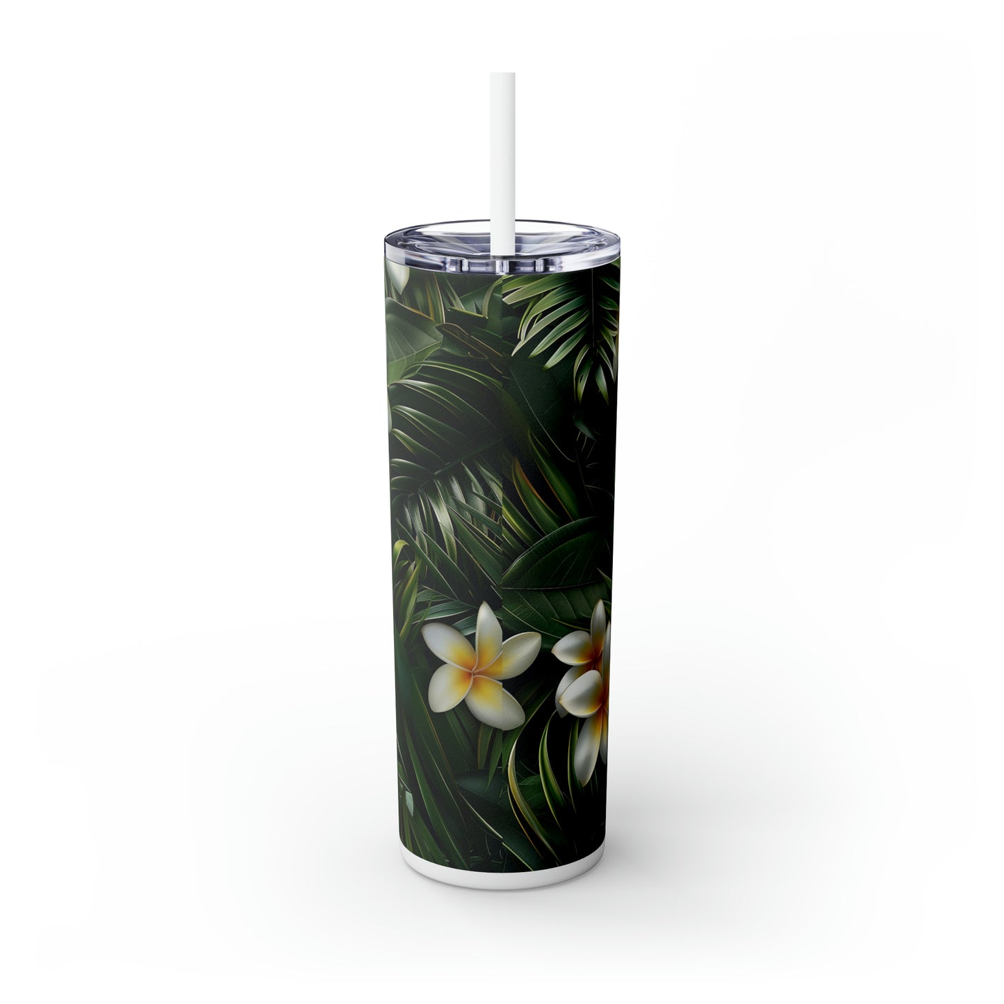 Plumeria and Palm Leaves 20oz Tumbler