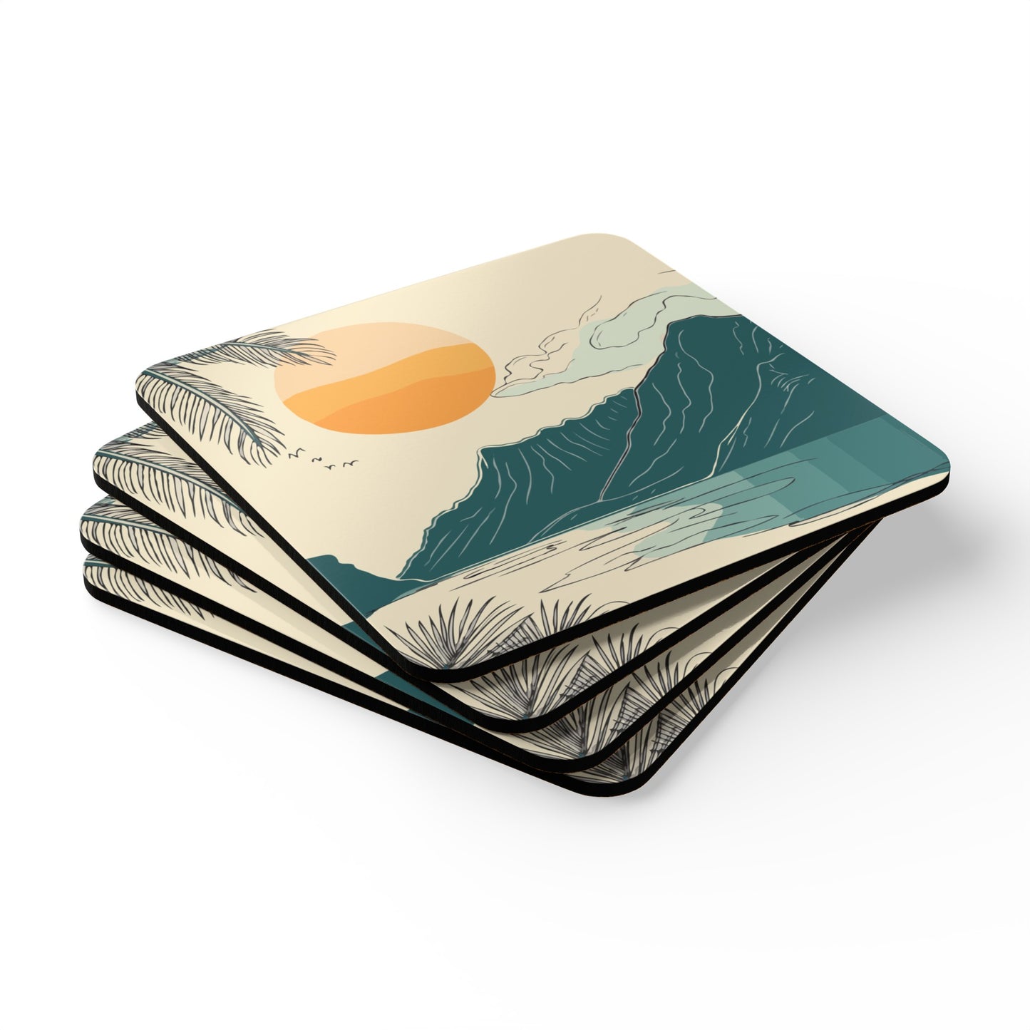 Na Pali Coast of Hawaii Coaster Set