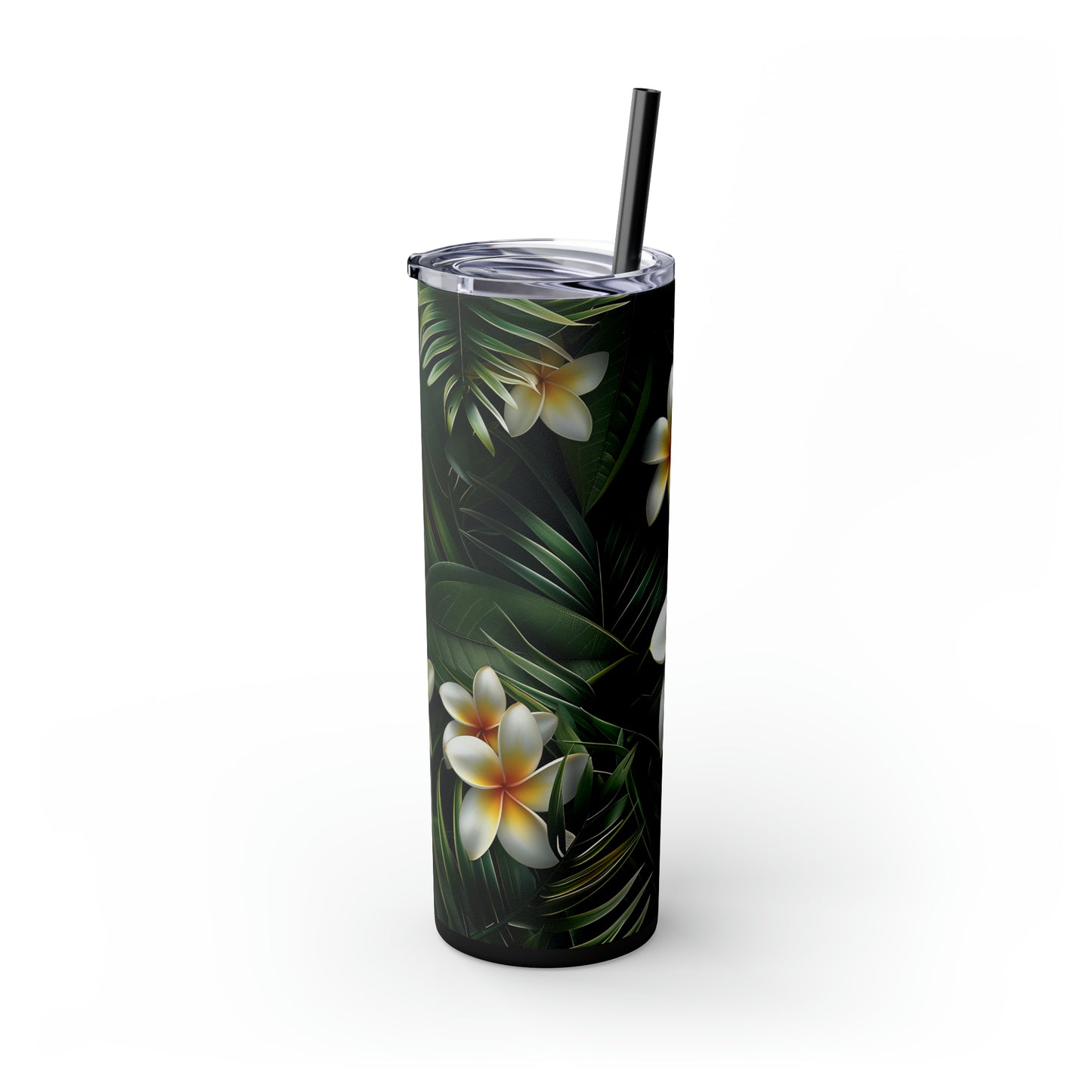 Plumeria and Palm Leaves 20oz Tumbler