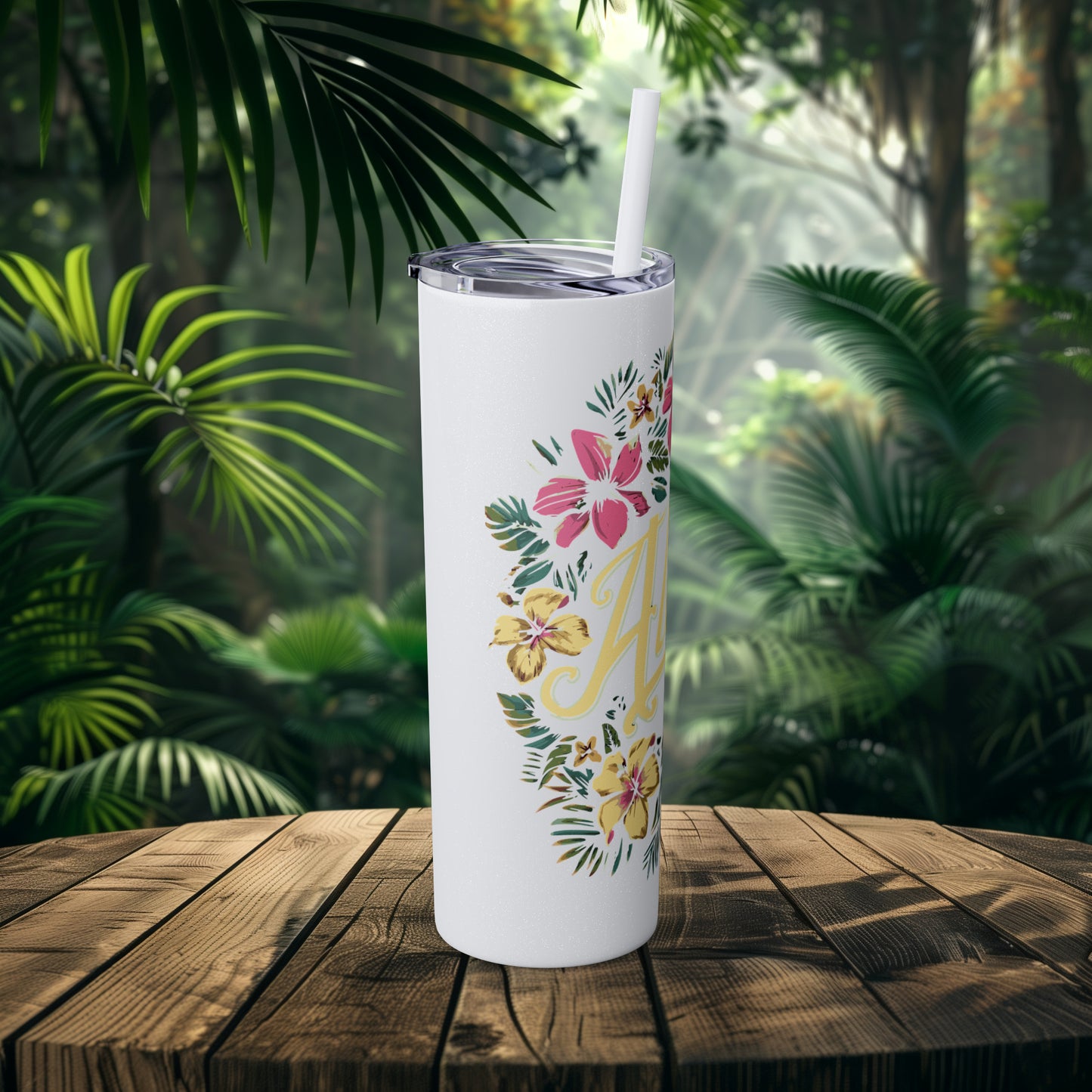 Aloha Tropical Floral 20oz Skinny Tumbler