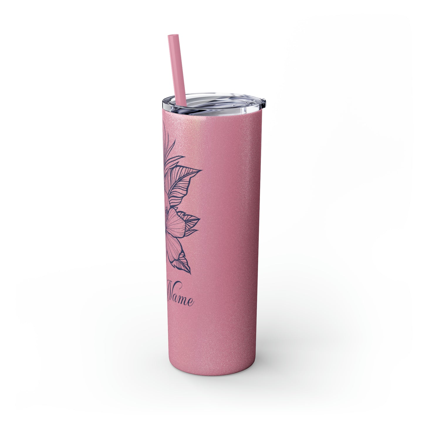 Personalized Hibiscus Line Art 20oz Tumbler