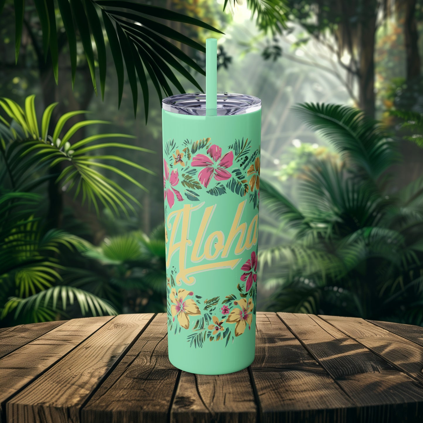 Aloha Tropical Floral 20oz Skinny Tumbler