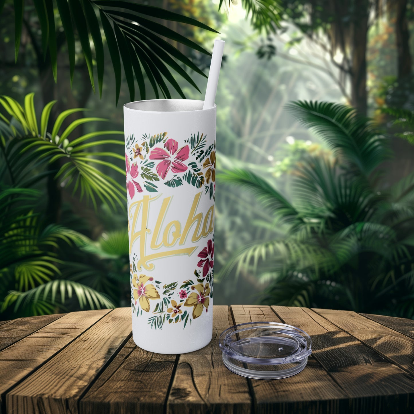 Aloha Tropical Floral 20oz Skinny Tumbler