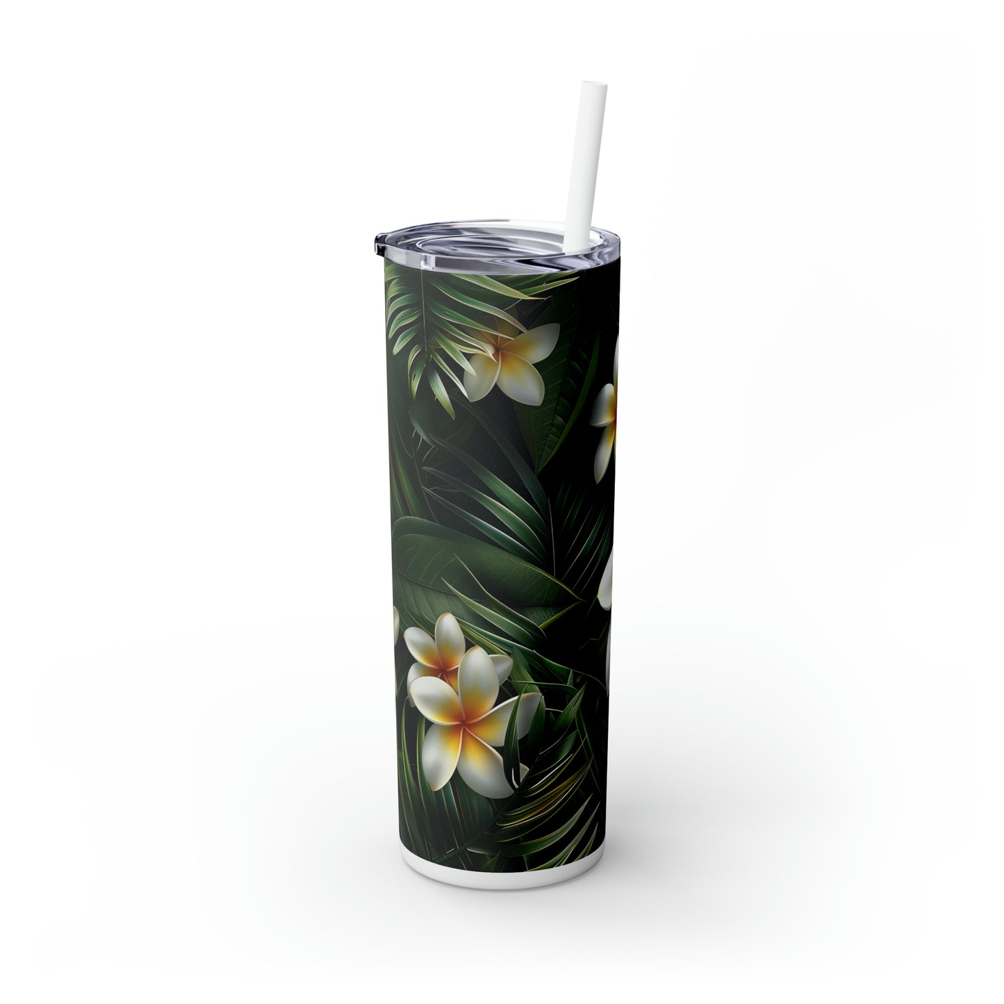 Plumeria and Palm Leaves 20oz Tumbler