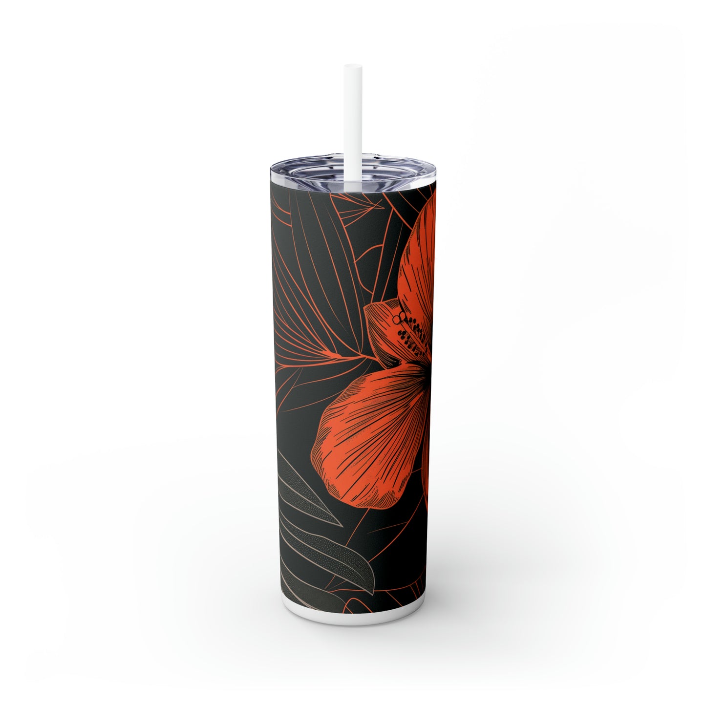 Red Hibiscus Line Art 20oz Tumbler