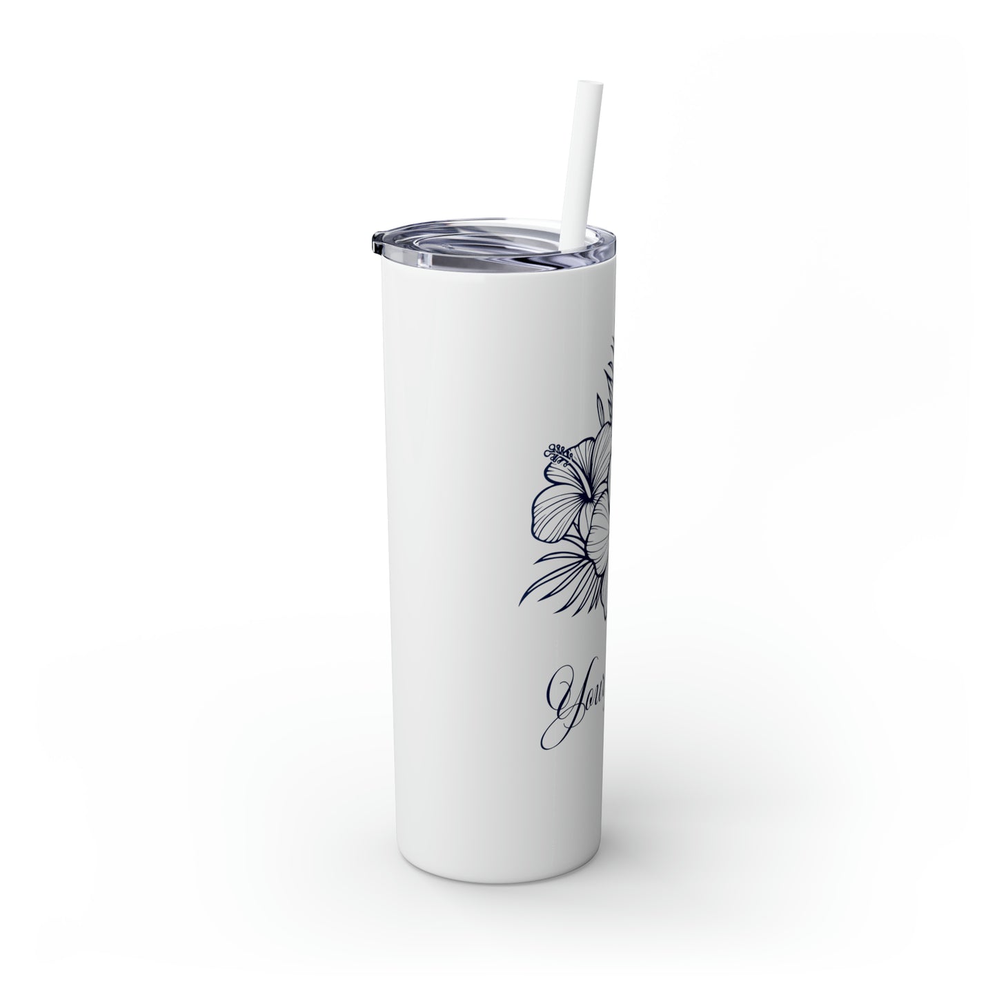 Personalized Hibiscus Line Art 20oz Tumbler