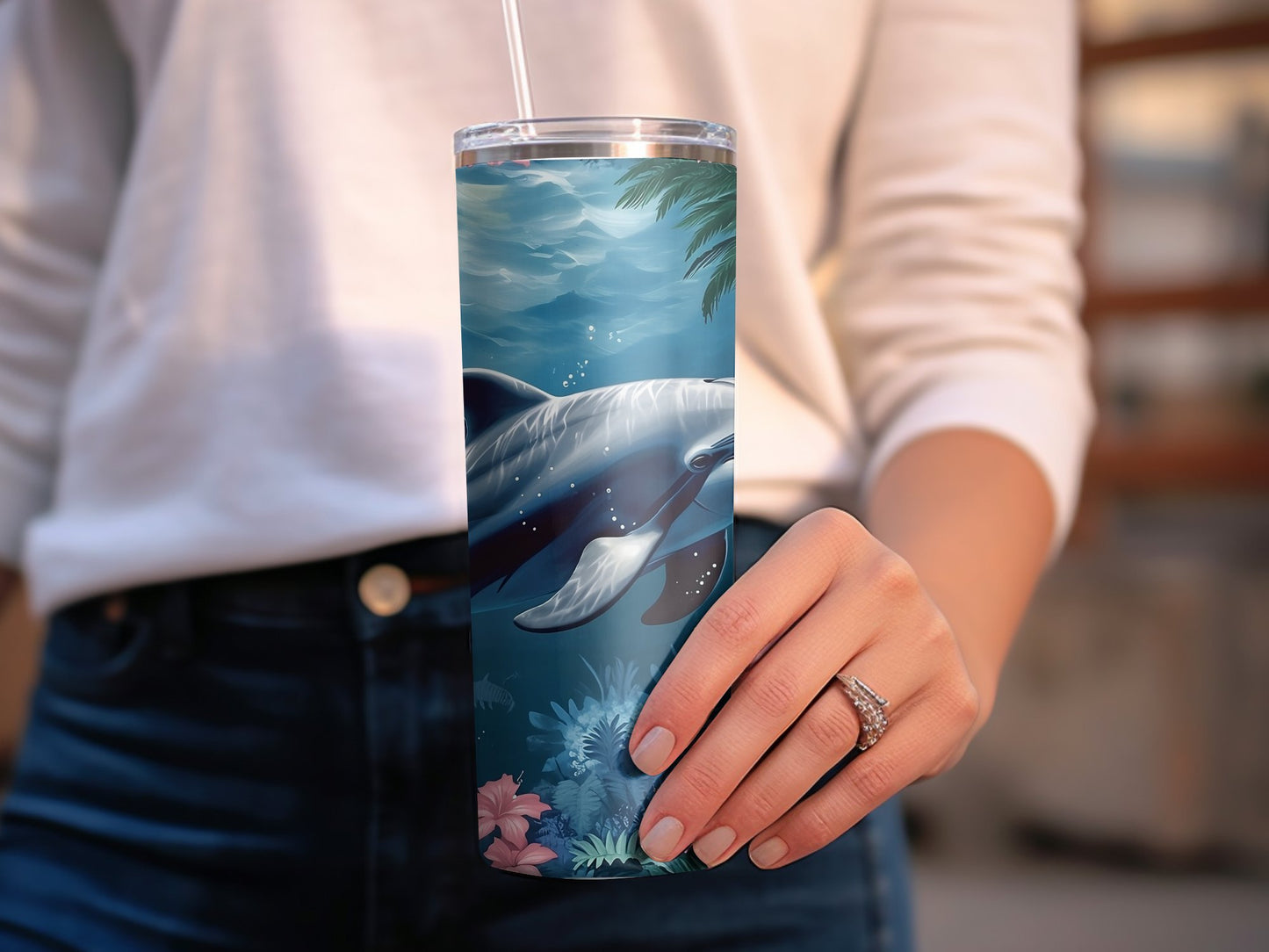 Tropical Dolphin 20oz Tumbler