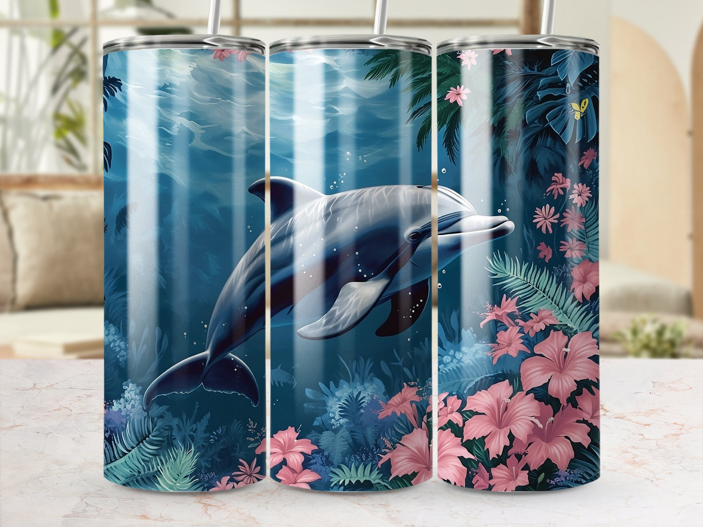Tropical Dolphin 20oz Tumbler