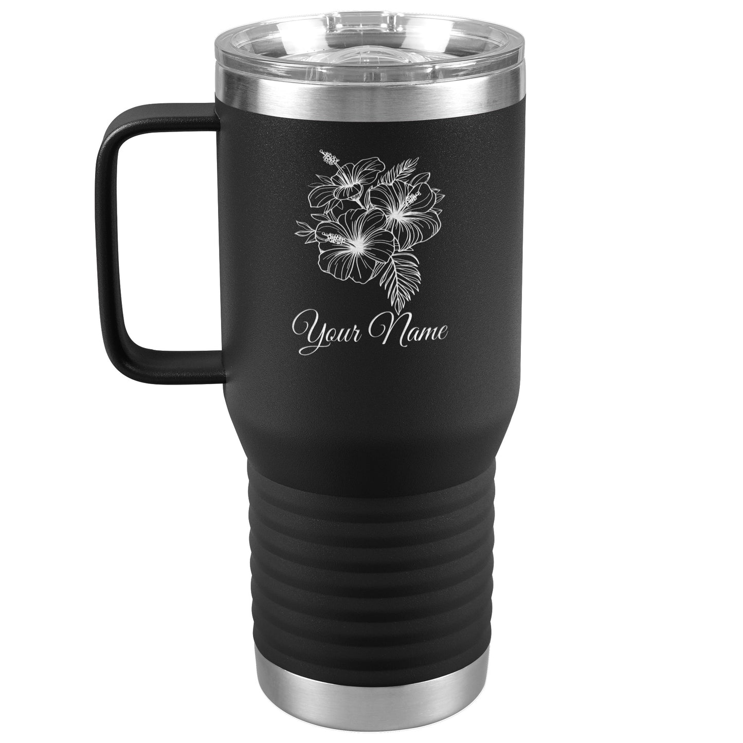 Personalized Engraved Hibiscus 20oz Tumbler