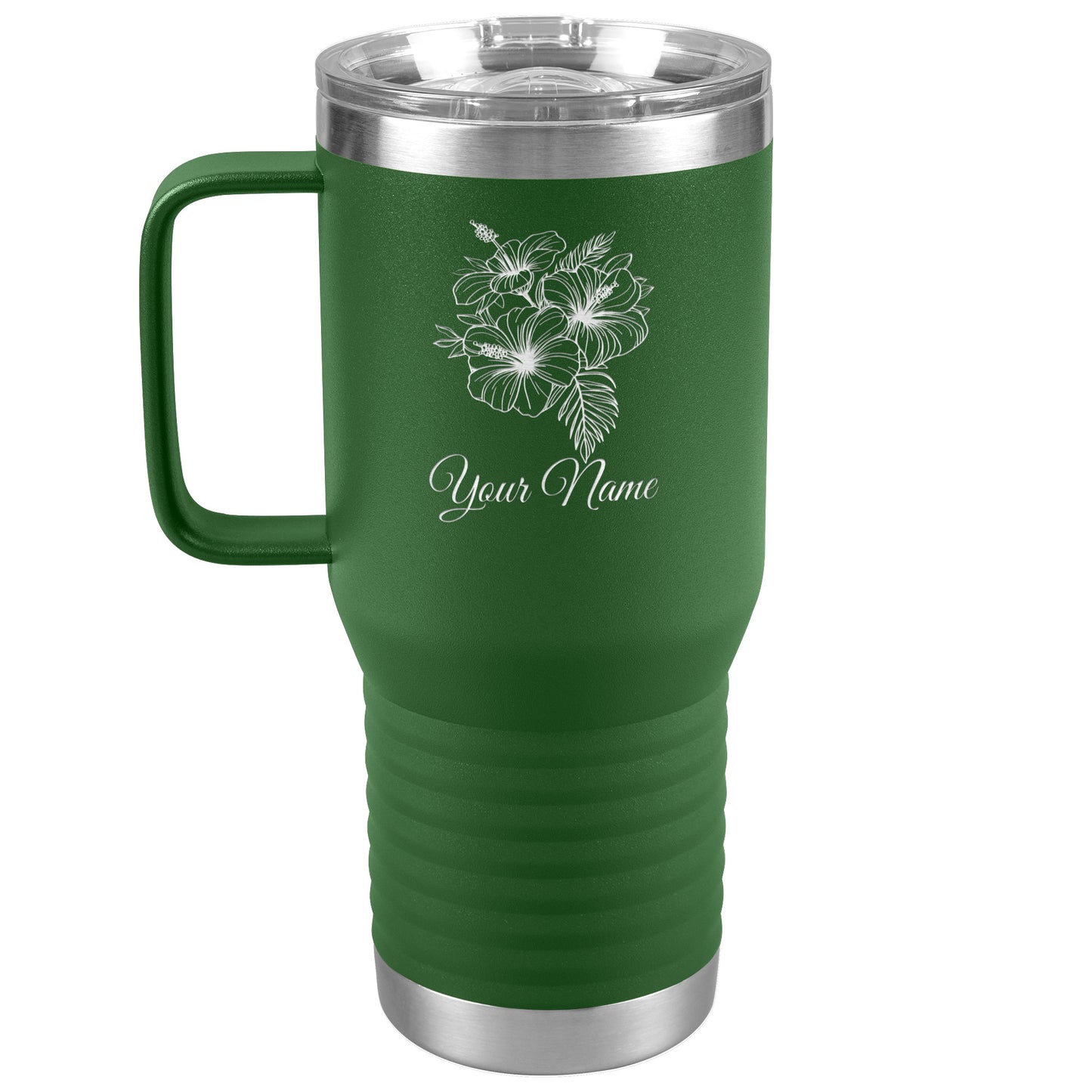 Personalized Engraved Hibiscus 20oz Tumbler