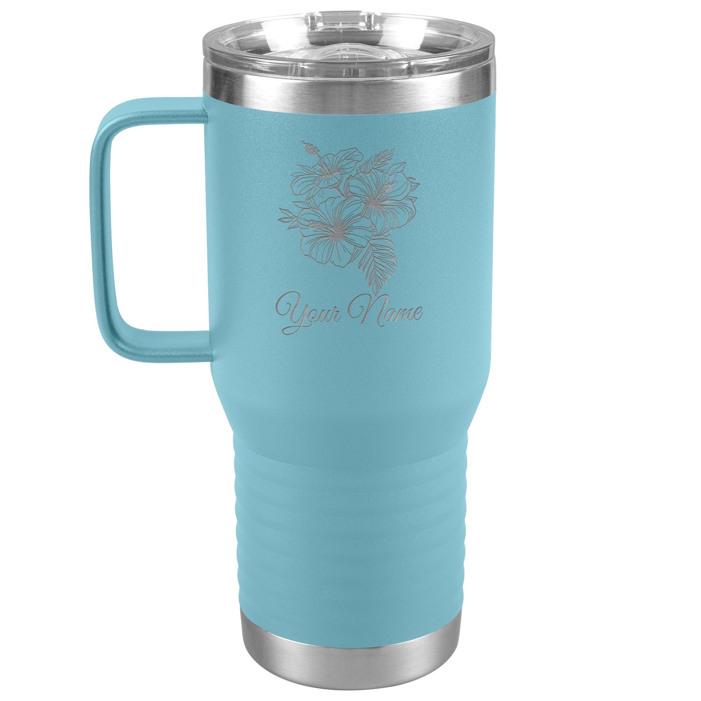 Personalized Engraved Hibiscus 20oz Tumbler