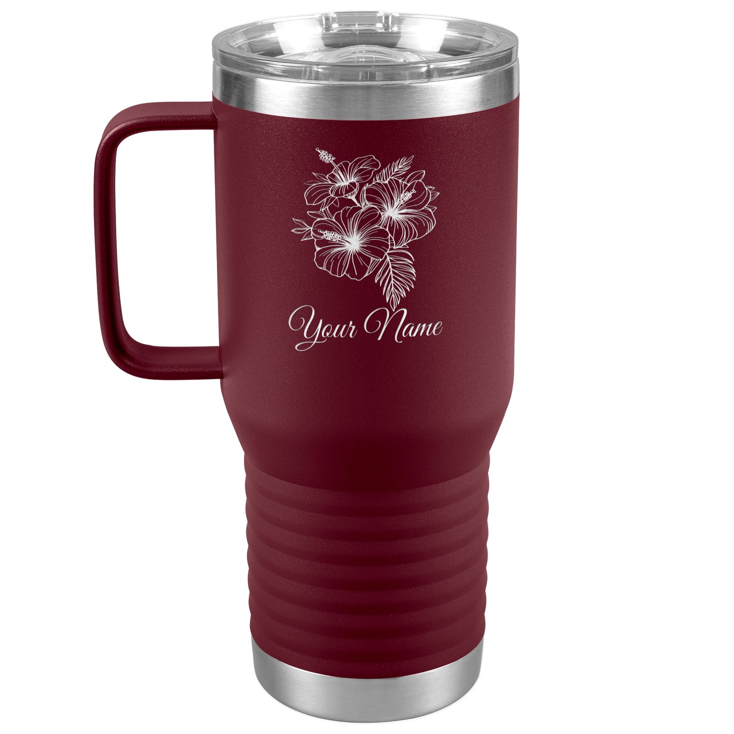 Personalized Engraved Hibiscus 20oz Tumbler