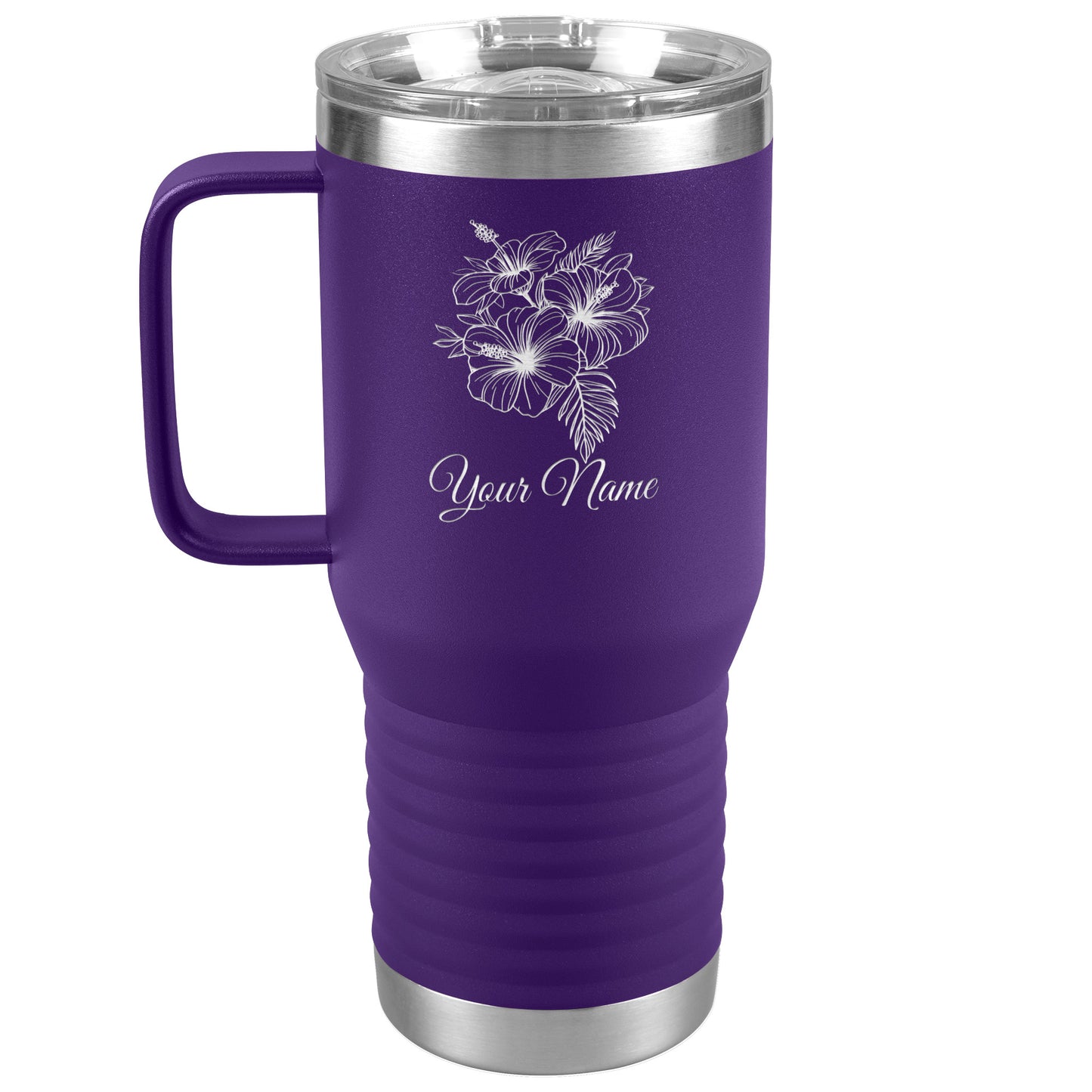 Personalized Engraved Hibiscus 20oz Tumbler