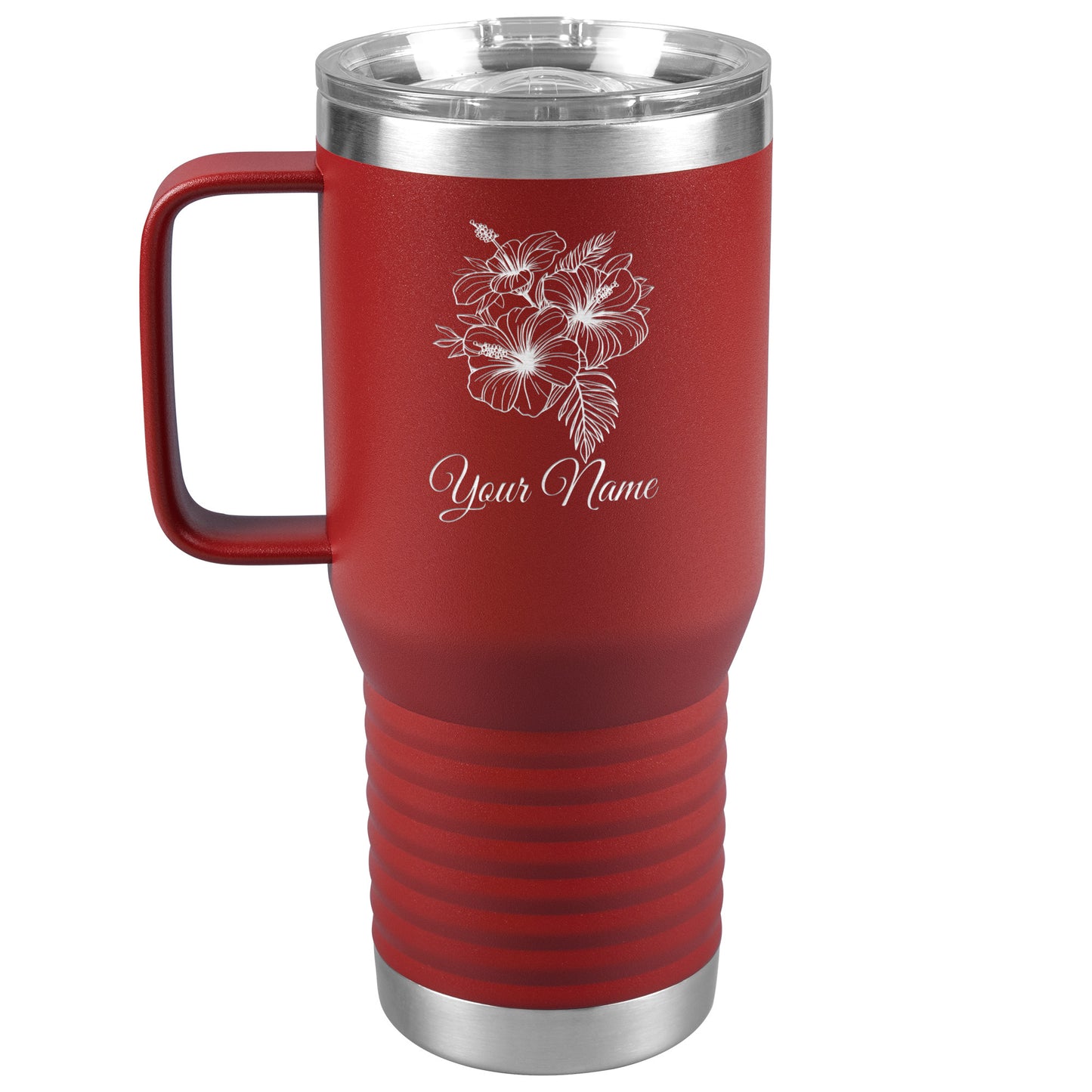 Personalized Engraved Hibiscus 20oz Tumbler