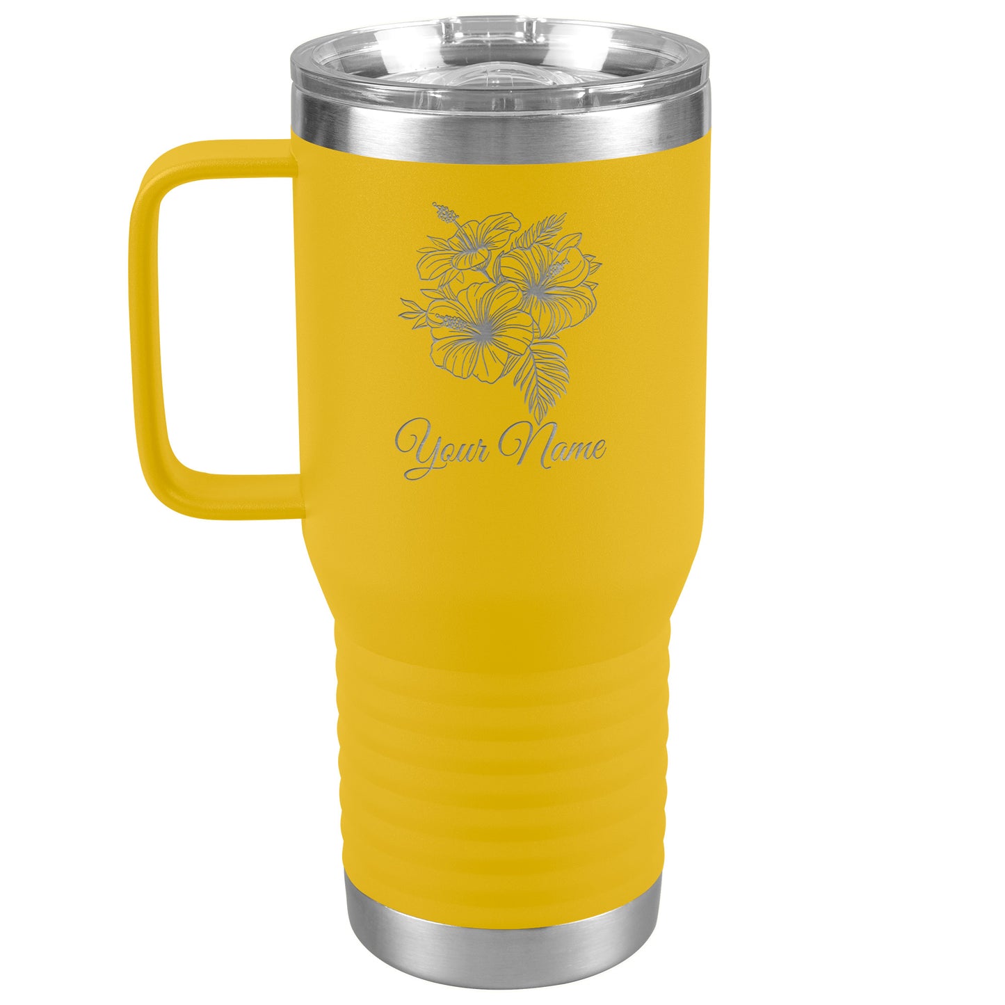 Personalized Engraved Hibiscus 20oz Tumbler
