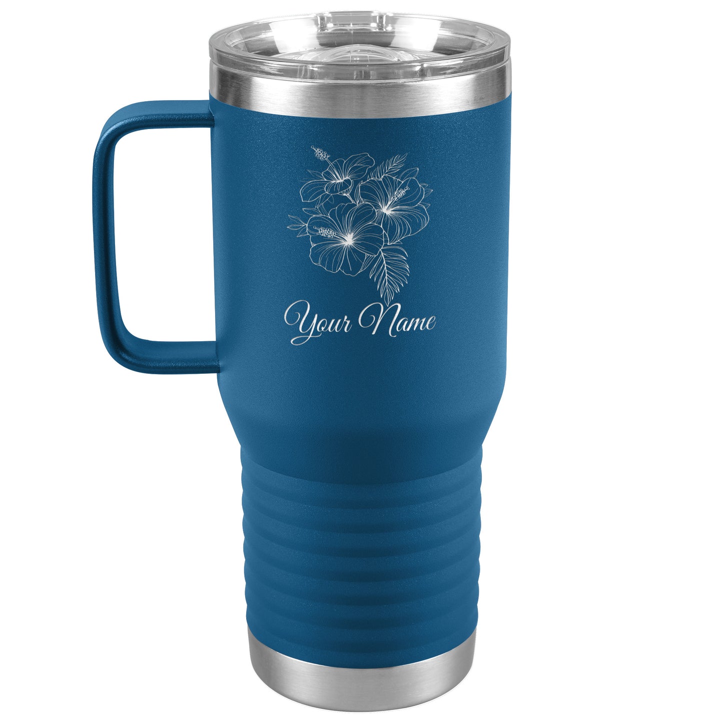 Personalized Engraved Hibiscus 20oz Tumbler