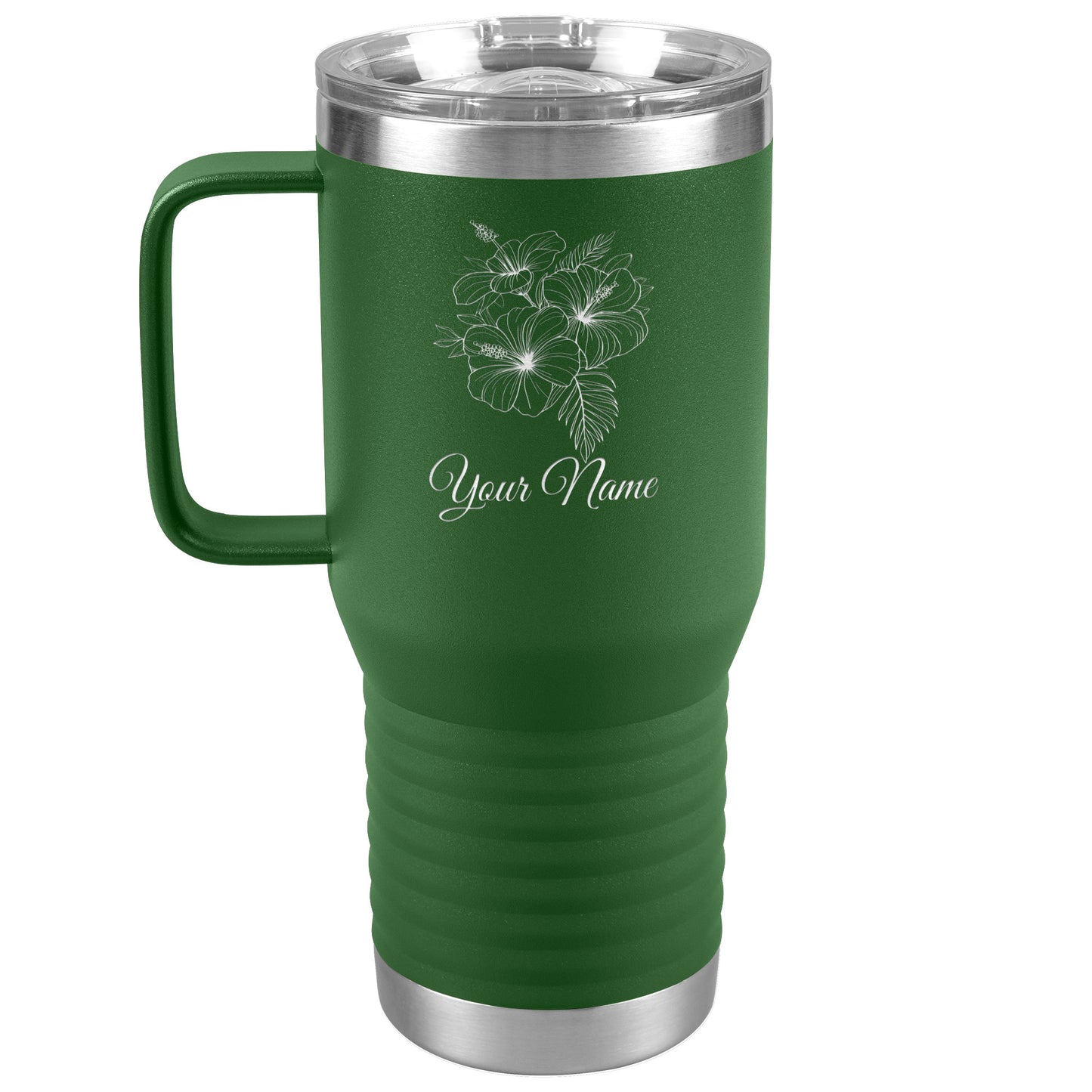 Personalized Engraved Hibiscus 20oz Tumbler