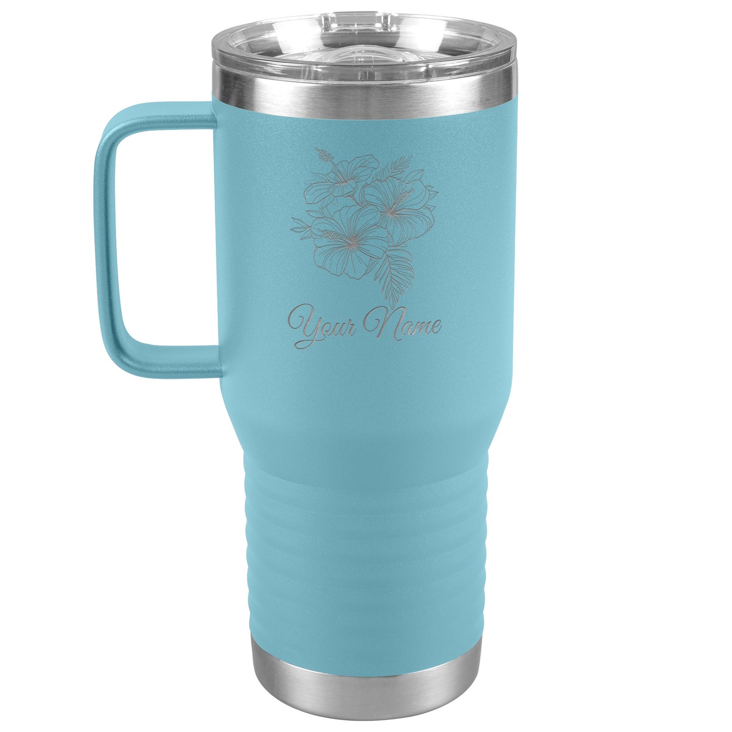 Personalized Engraved Hibiscus 20oz Tumbler