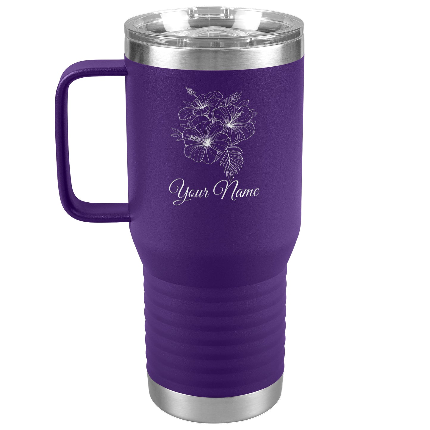 Personalized Engraved Hibiscus 20oz Tumbler