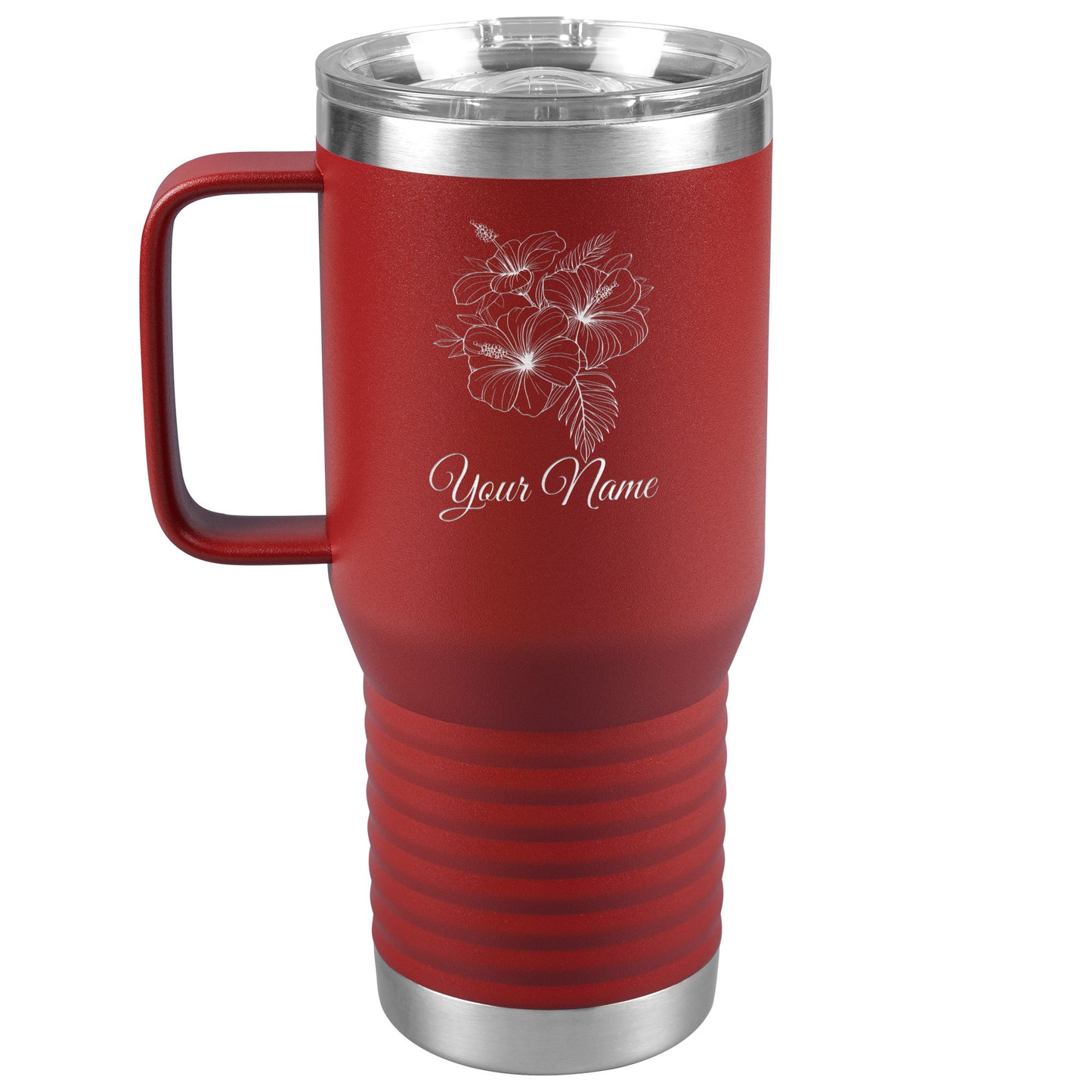 Personalized Engraved Hibiscus 20oz Tumbler